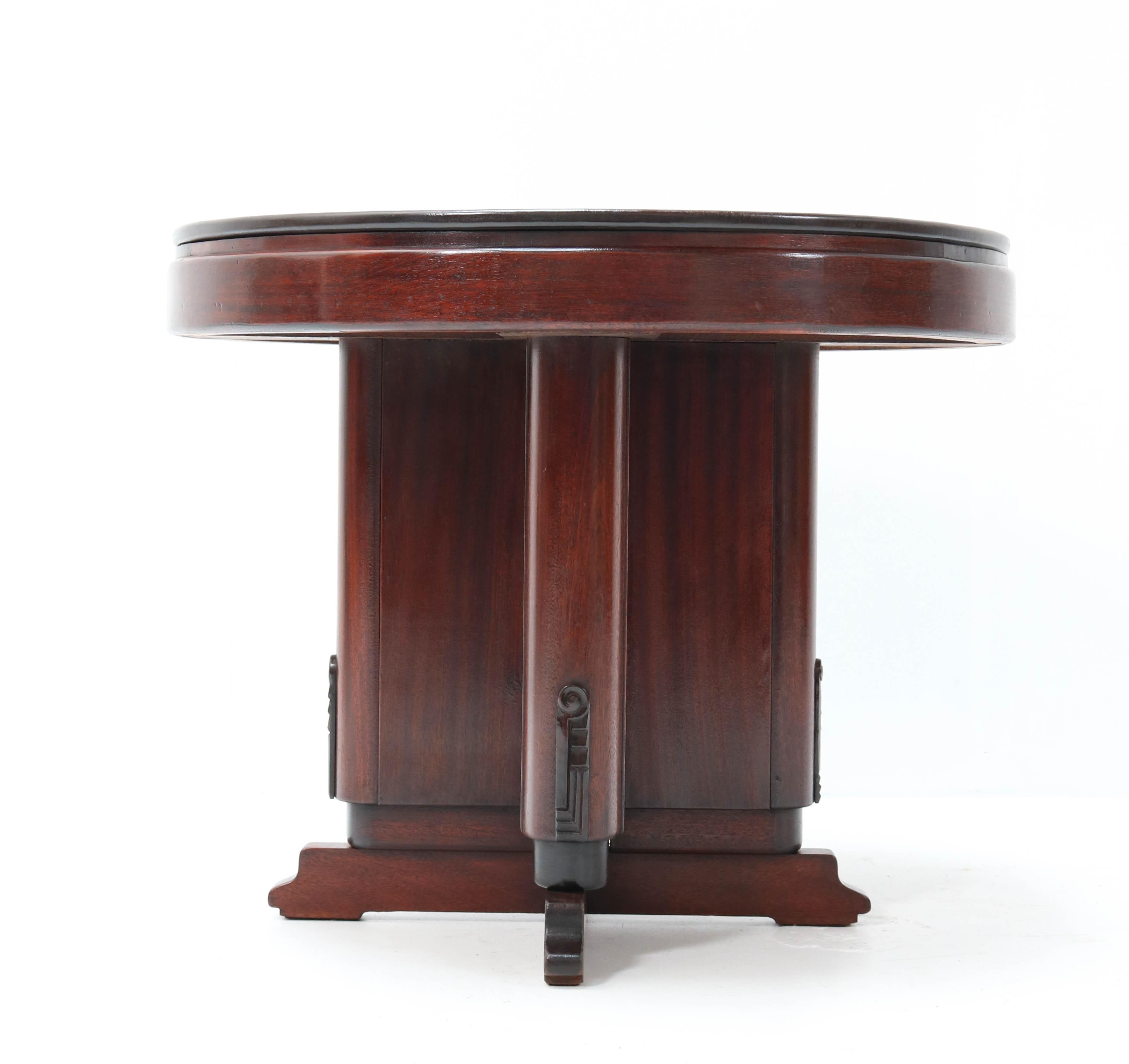 Dutch Mahogany Art Deco Amsterdam School Coffee Table by Fa. Drilling Amsterdam, 1920s