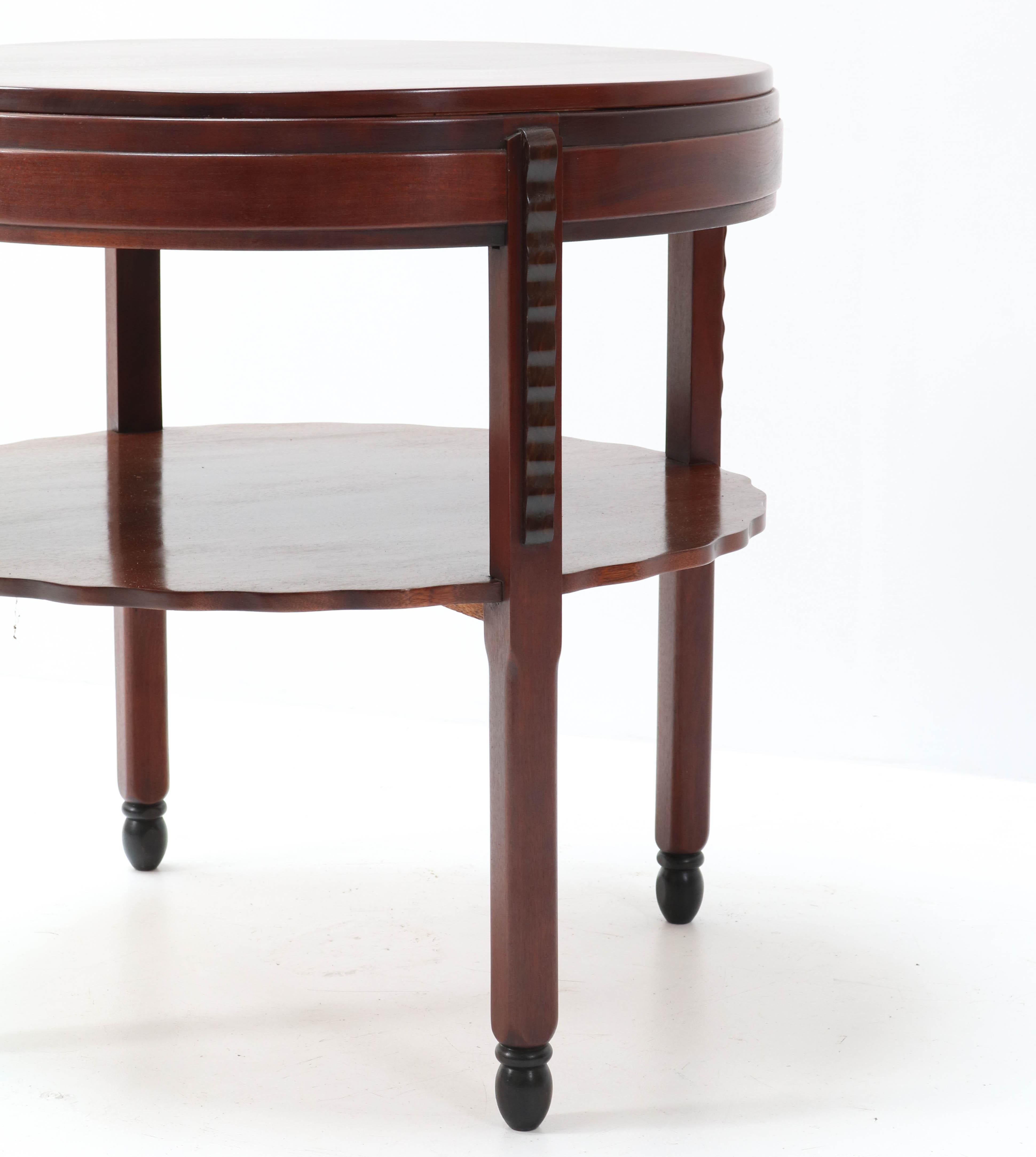 Early 20th Century Mahogany Art Deco Amsterdam School Coffee Table by Fa. Drilling Amsterdam, 1920s For Sale