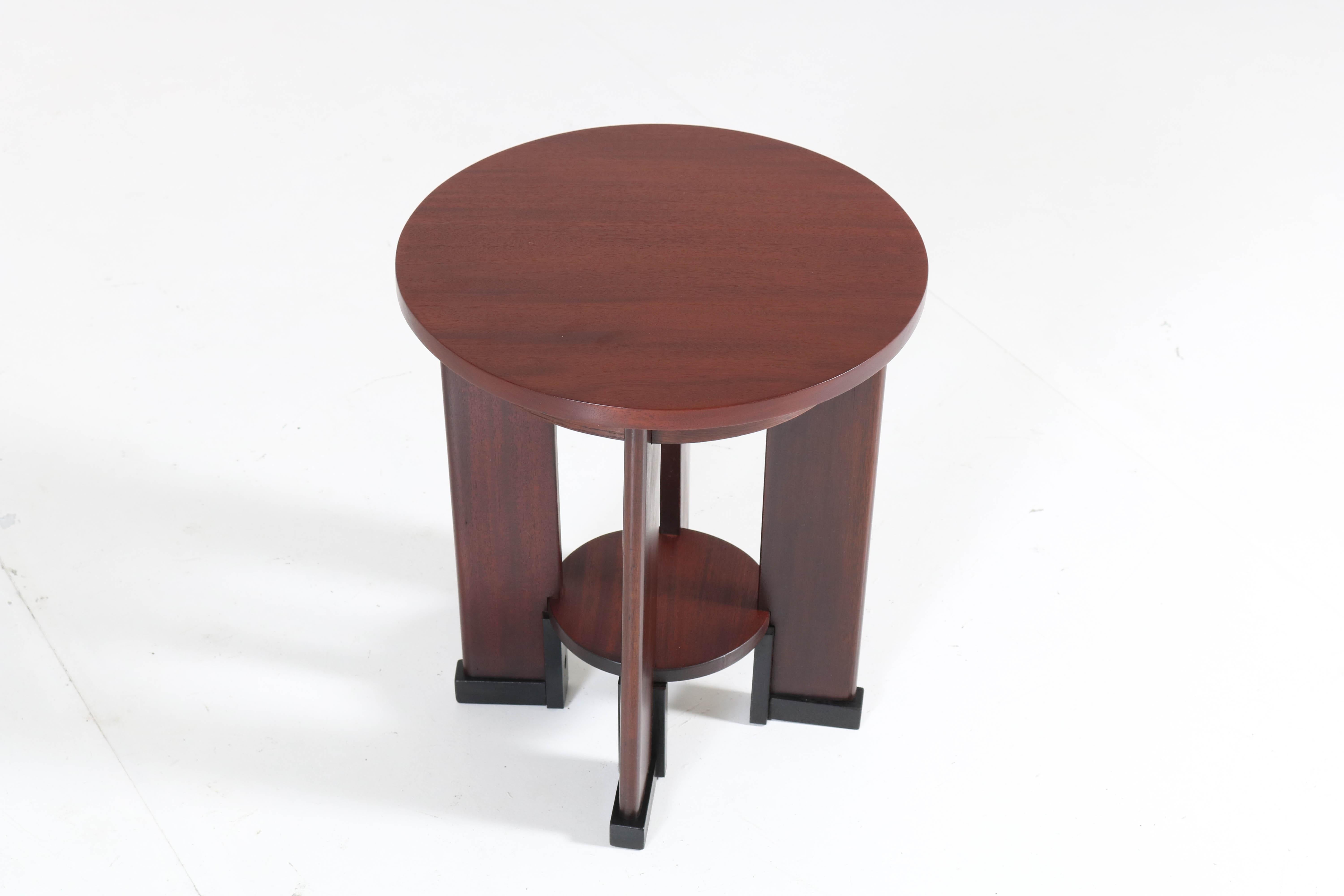 Dutch Mahogany Art Deco Amsterdam School Side Table by J.J. Zijfers Amsterdam, 1920s