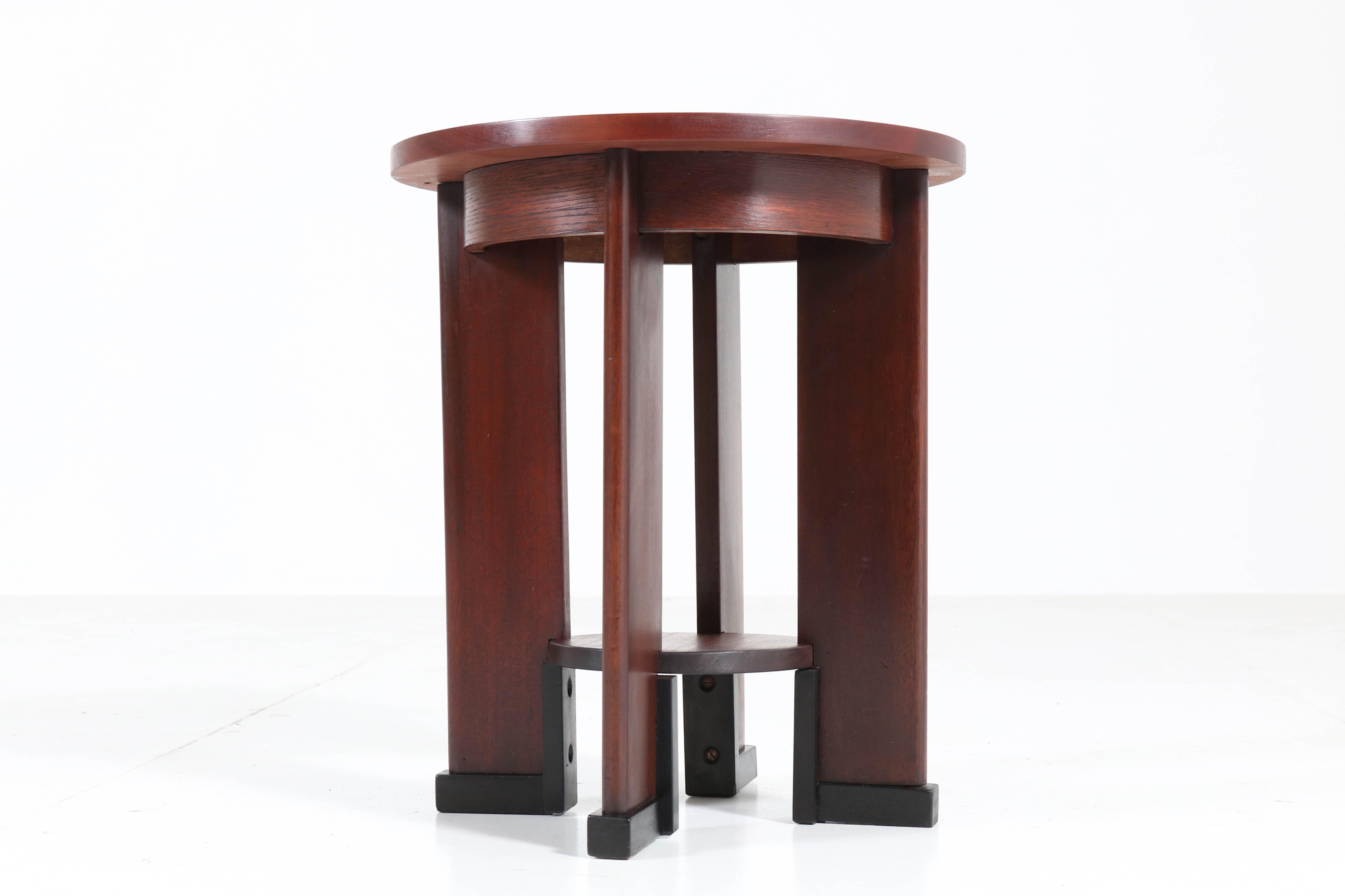 Mahogany Art Deco Amsterdam School Side Table by J.J. Zijfers Amsterdam, 1920s 1