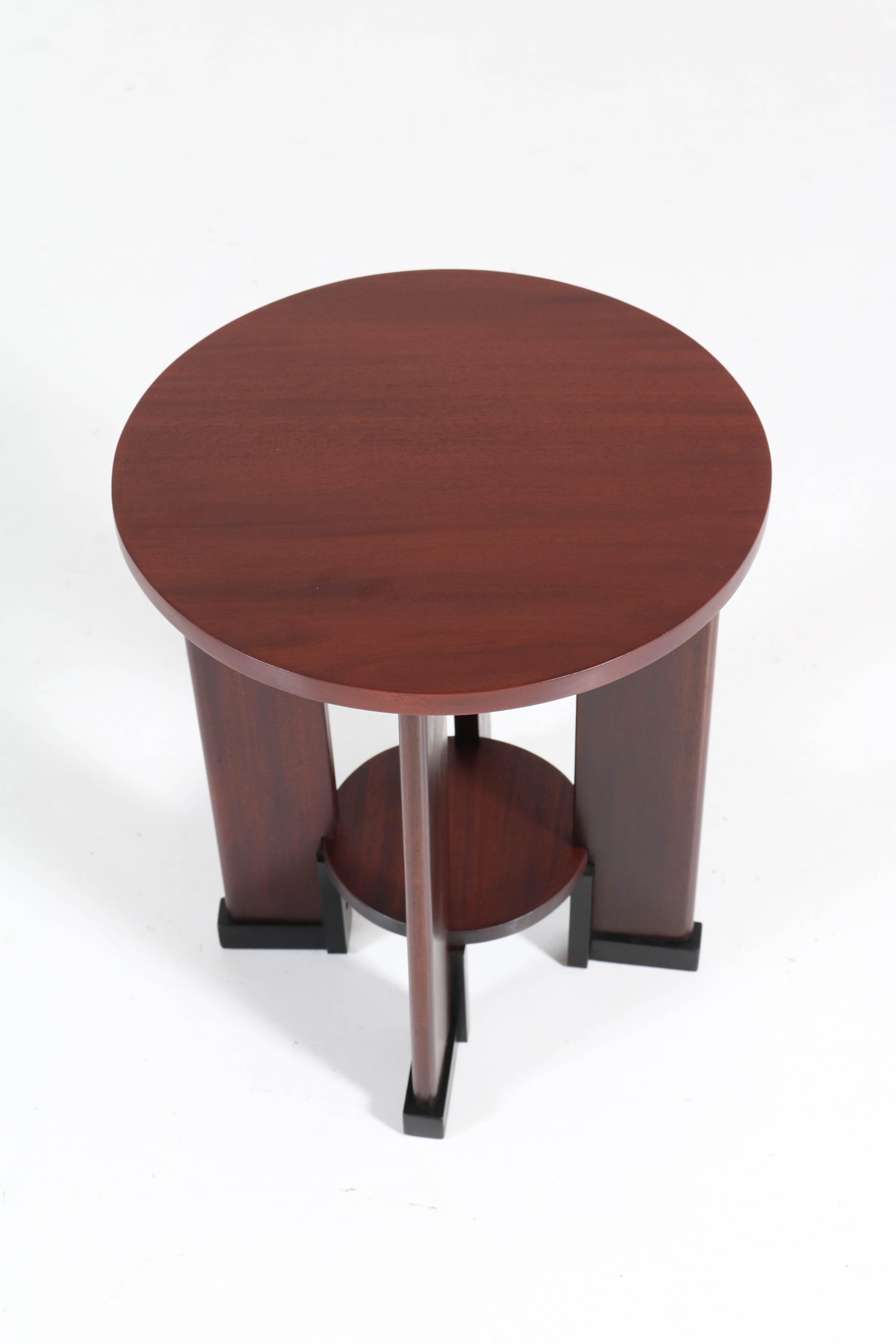 Mahogany Art Deco Amsterdam School Side Table by J.J. Zijfers Amsterdam, 1920s 2