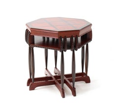 Mahogany Art Deco Amsterdamse School Coffee Table by F.A. Warners, 1920s