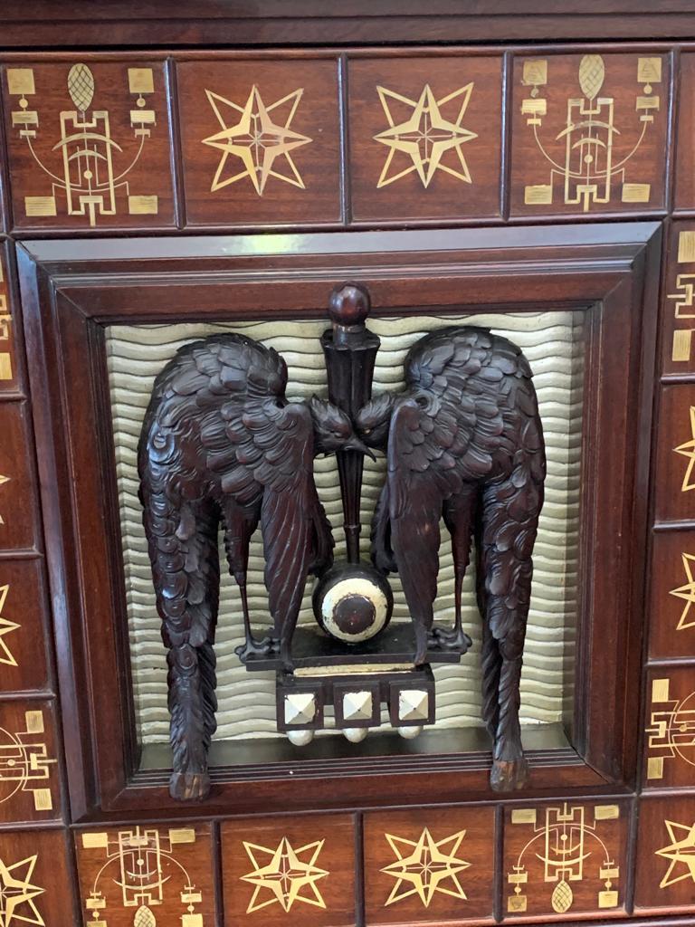 Mahogany Art Deco Carved Sideboard, 1930s 6