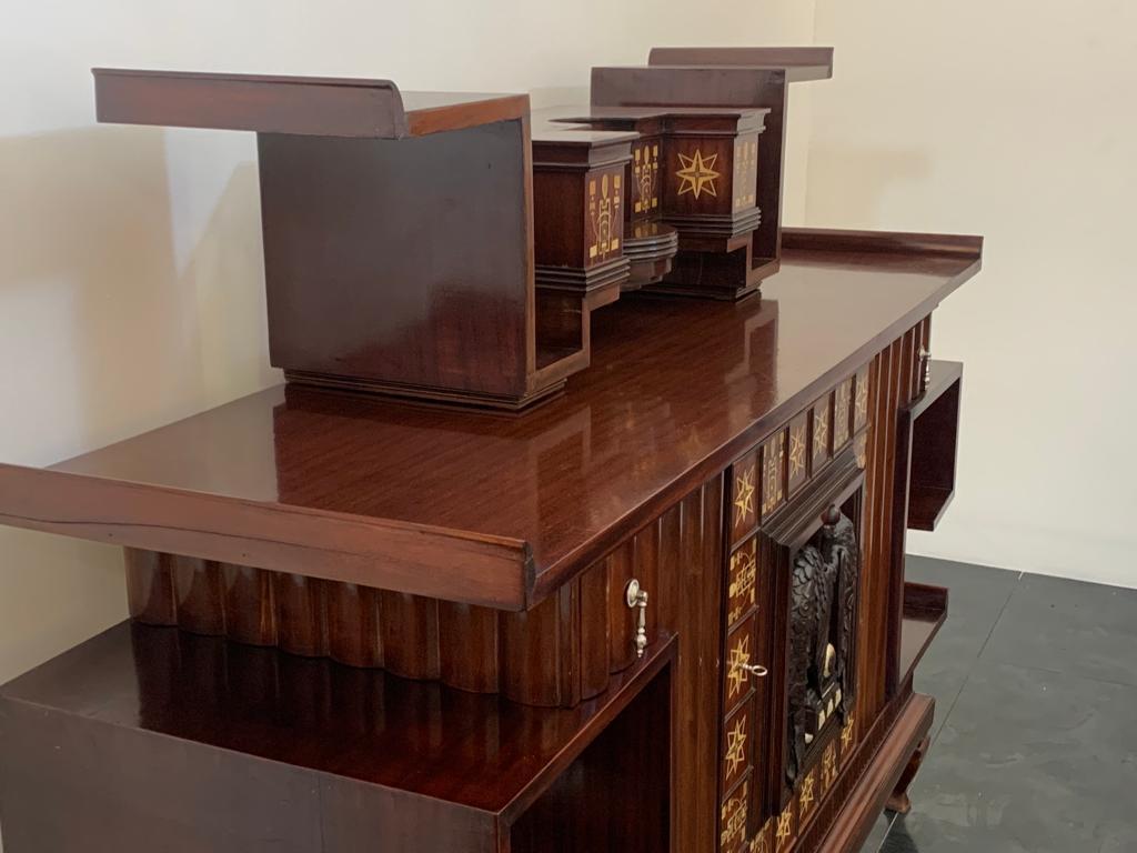 Mahogany Art Deco Carved Sideboard, 1930s 9