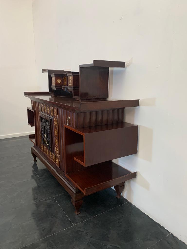 Mahogany Art Deco Carved Sideboard, 1930s 2