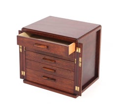 Mahogany Art Deco Haagse School Cabinet with Drawers, 1930s