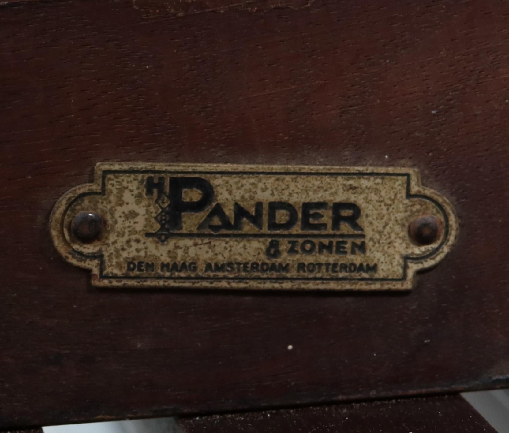 Chaise à haut dossier Art Déco moderniste en acajou de Hendrik Wouda pour Pander, 1924 en vente 3