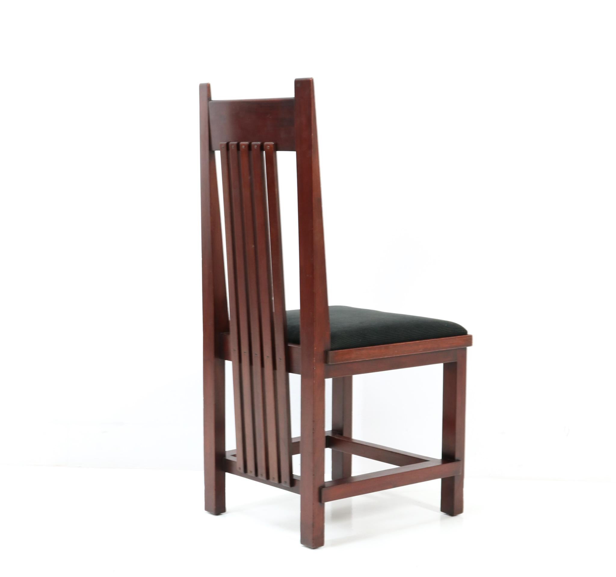 Early 20th Century Mahogany Art Deco Modernist High Back Chair by Hendrik Wouda for Pander, 1924 For Sale