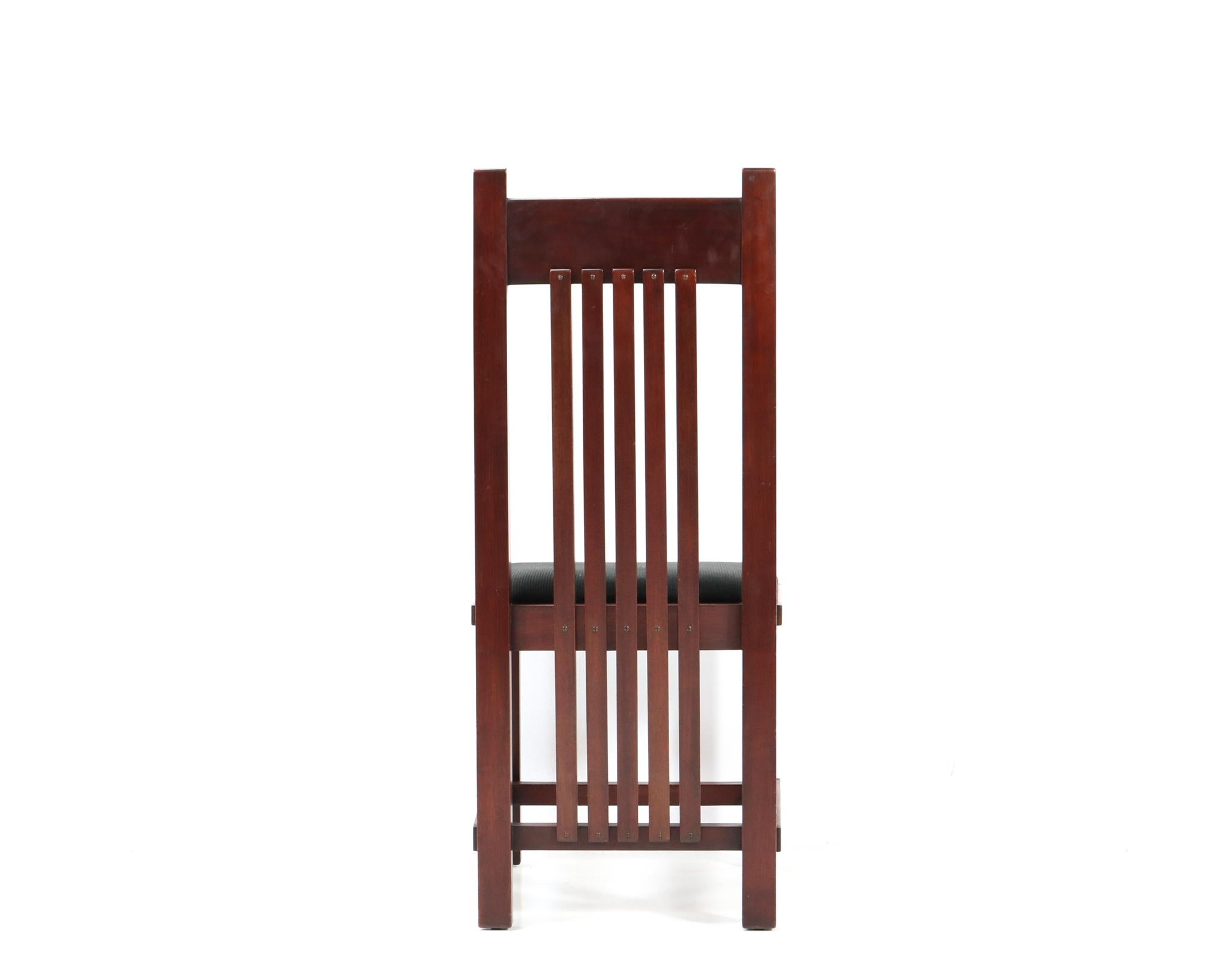 Mahogany Art Deco Modernist High Back Chair by Hendrik Wouda for Pander, 1924 For Sale 1