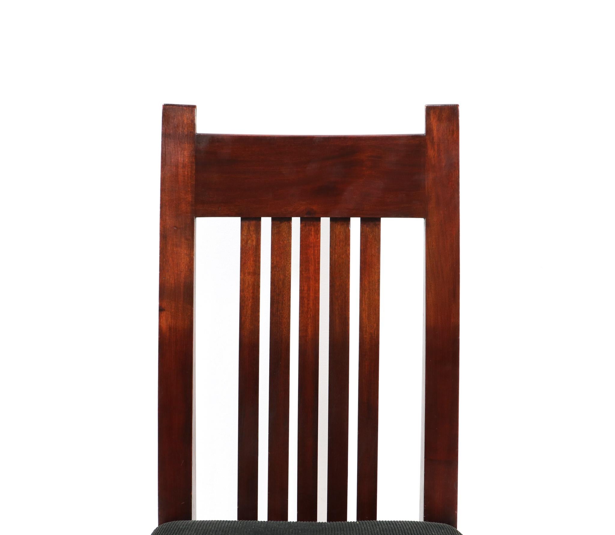 Acajou Chaise à haut dossier Art Déco moderniste en acajou de Hendrik Wouda pour Pander, 1924 en vente