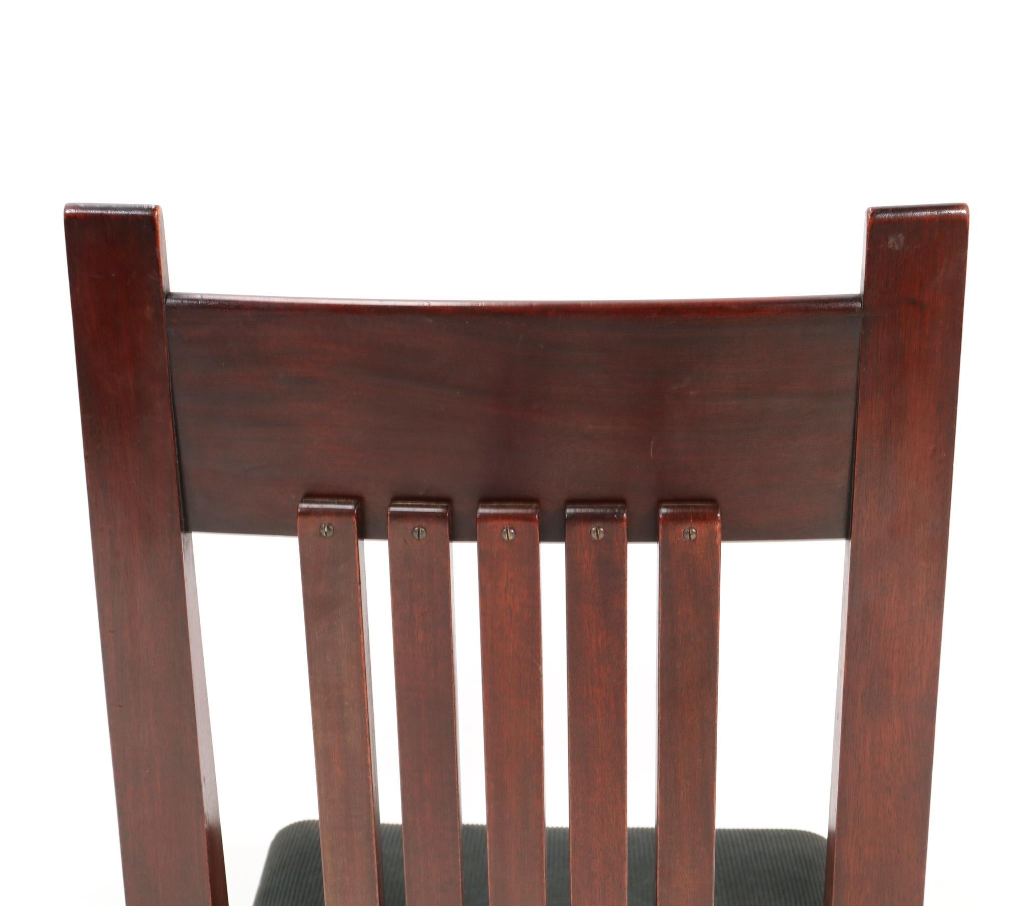 Modernistischer Mahagoni-Stuhl mit hoher Rückenlehne aus Mahagoni von Hendrik Wouda für Pander, 1924 im Angebot 3