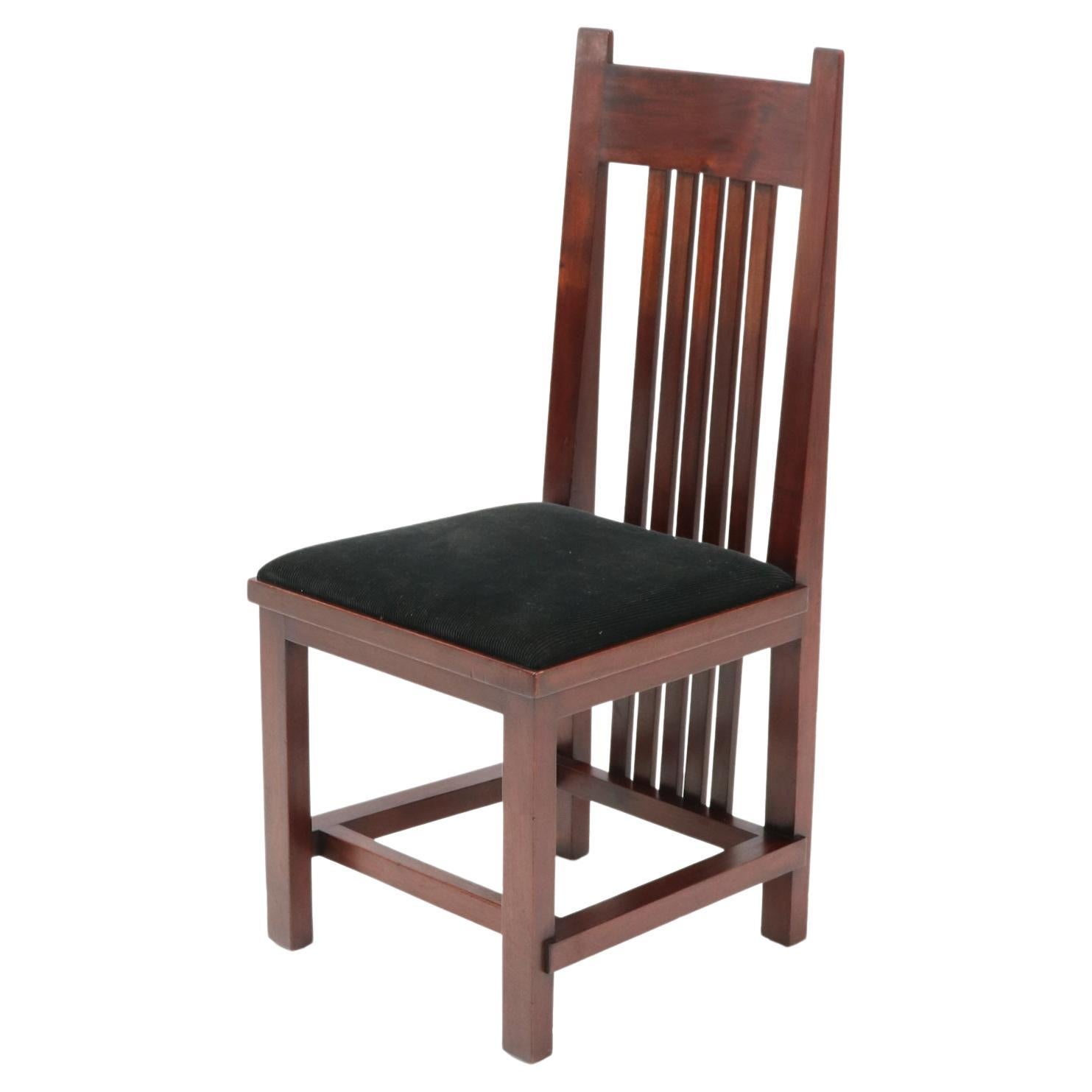 Modernistischer Mahagoni-Stuhl mit hoher Rückenlehne aus Mahagoni von Hendrik Wouda für Pander, 1924 im Angebot