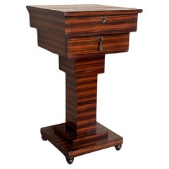 Mahogany Art Deco Sewing or Jelwery Box on Stand, circa 1860