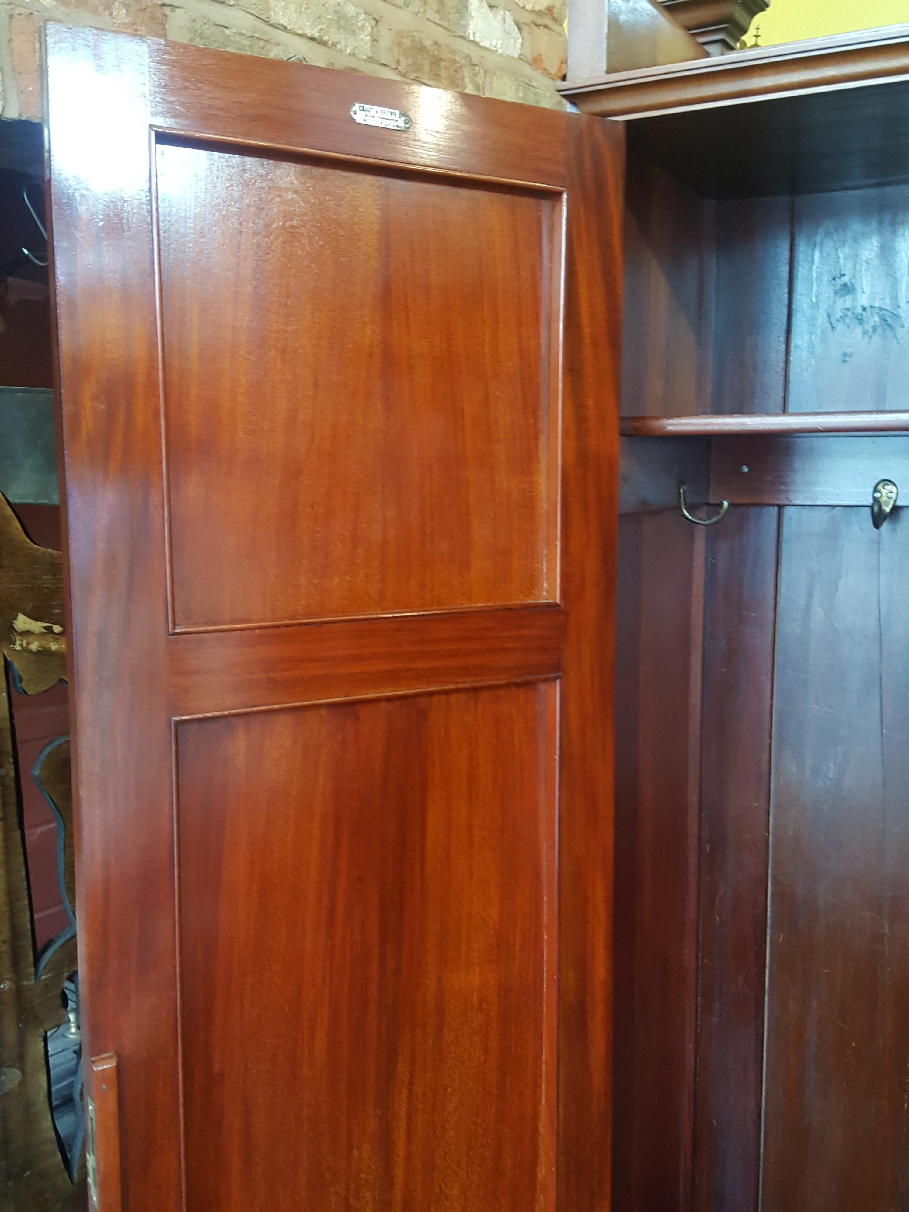 Mahogany Arts and Crafts Hall Robe For Sale 1