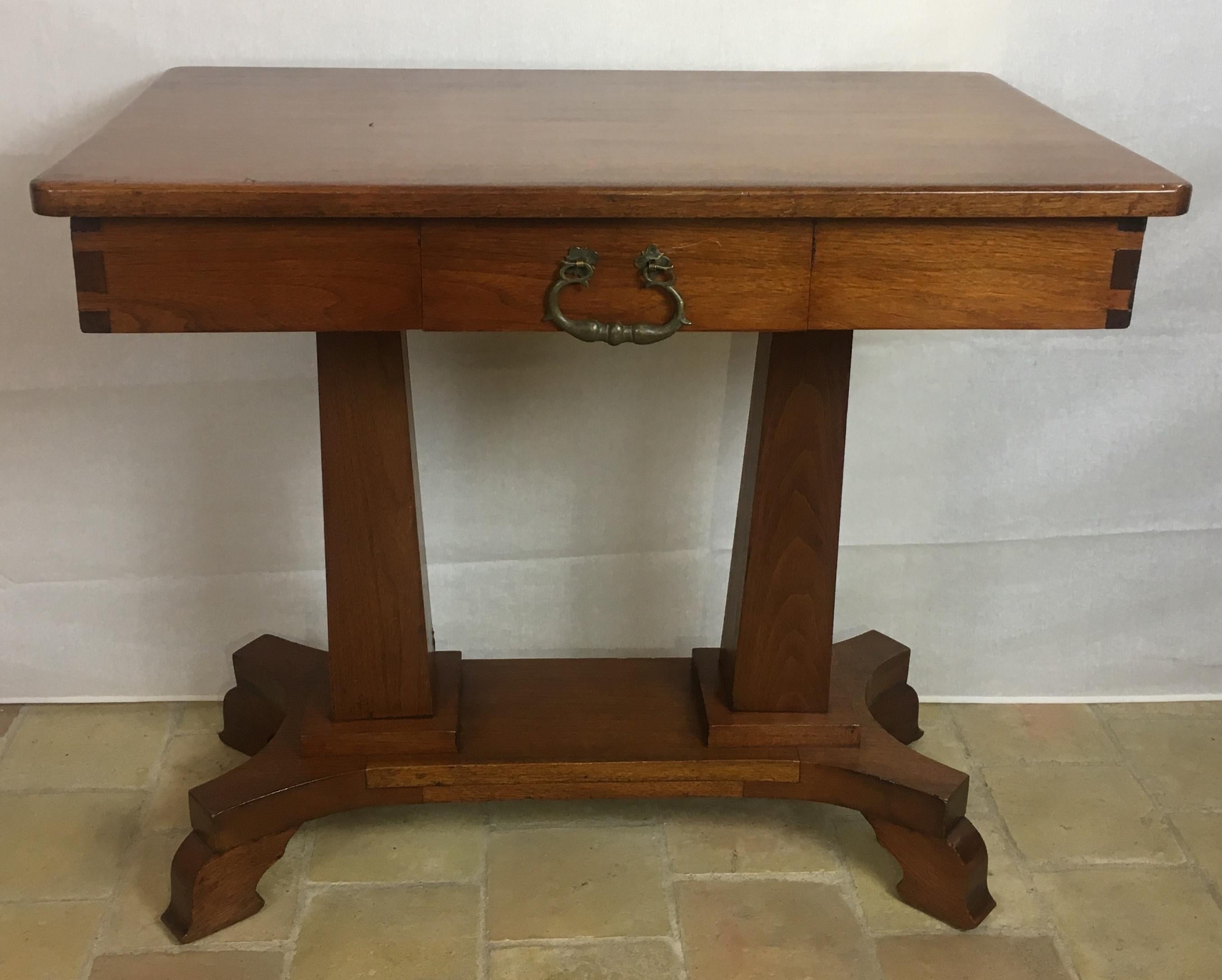 American Arts & Crafts Era Mahogany Side Table or Small Desk For Sale 4