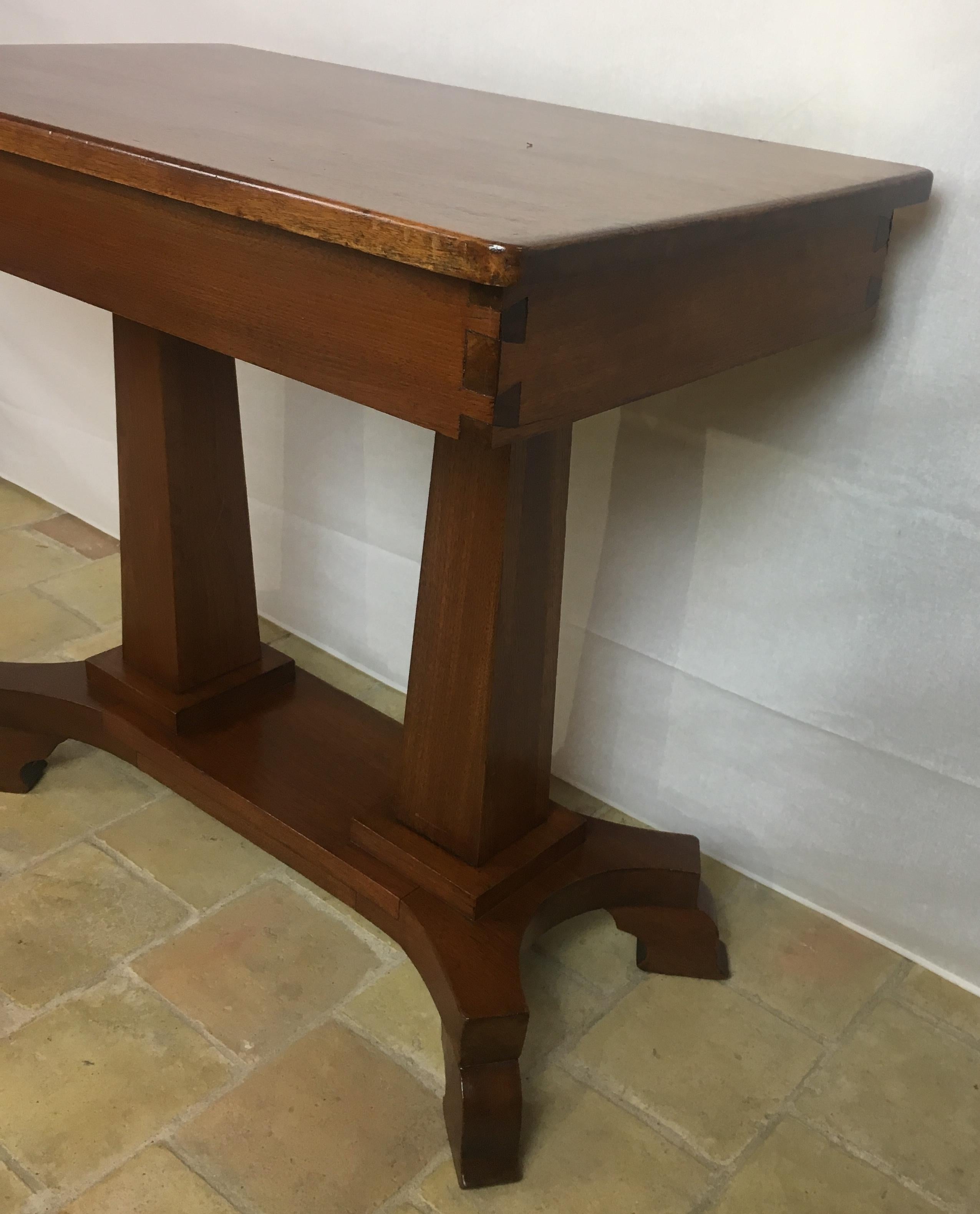 American Arts & Crafts Era Mahogany Side Table or Small Desk For Sale 5