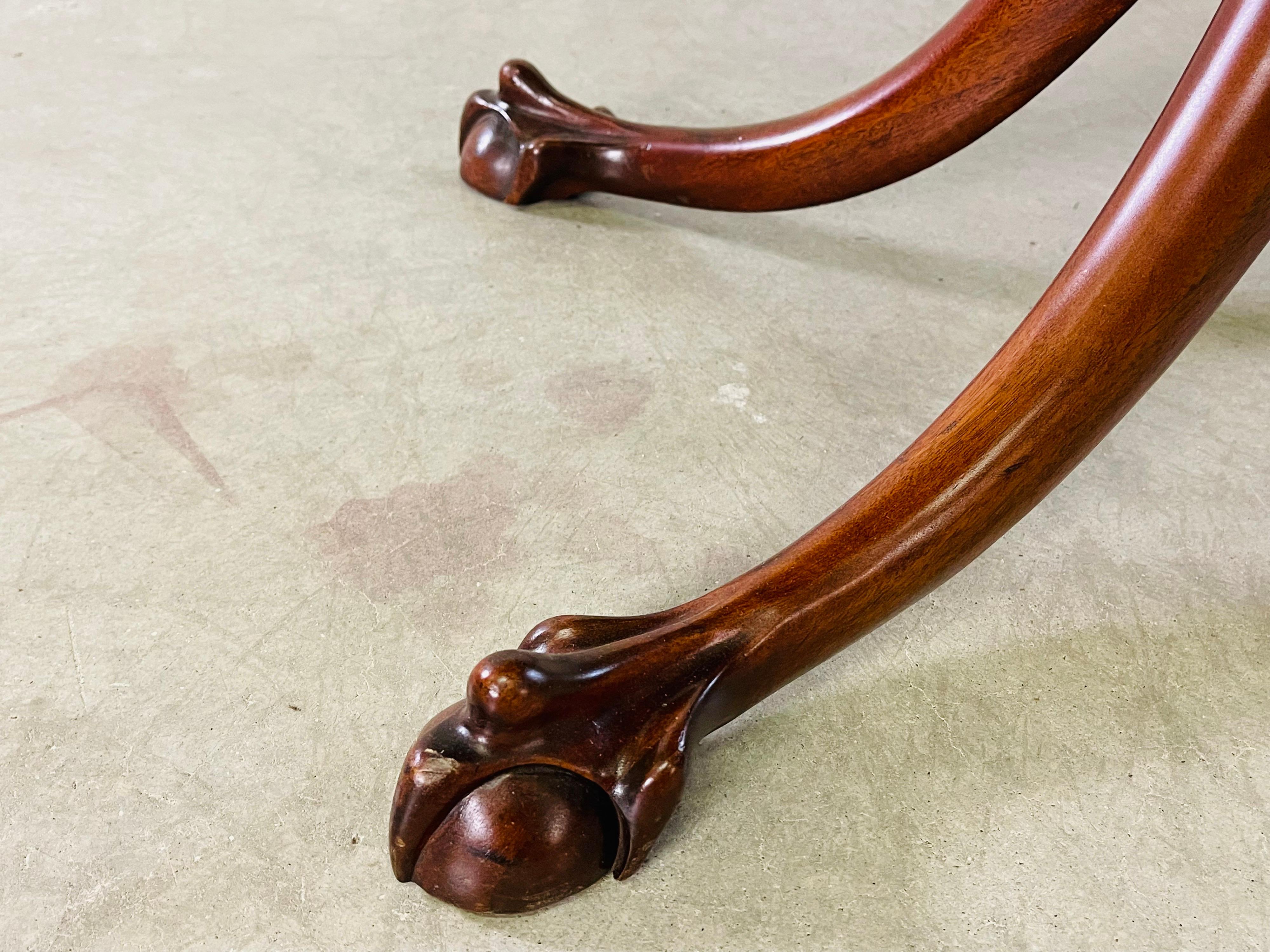 20th Century Mahogany Ball & Claw Foot Game Table
