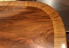 Mahogany Banded Double Pedestal Dining Table by Kaplan for Beacon Hill