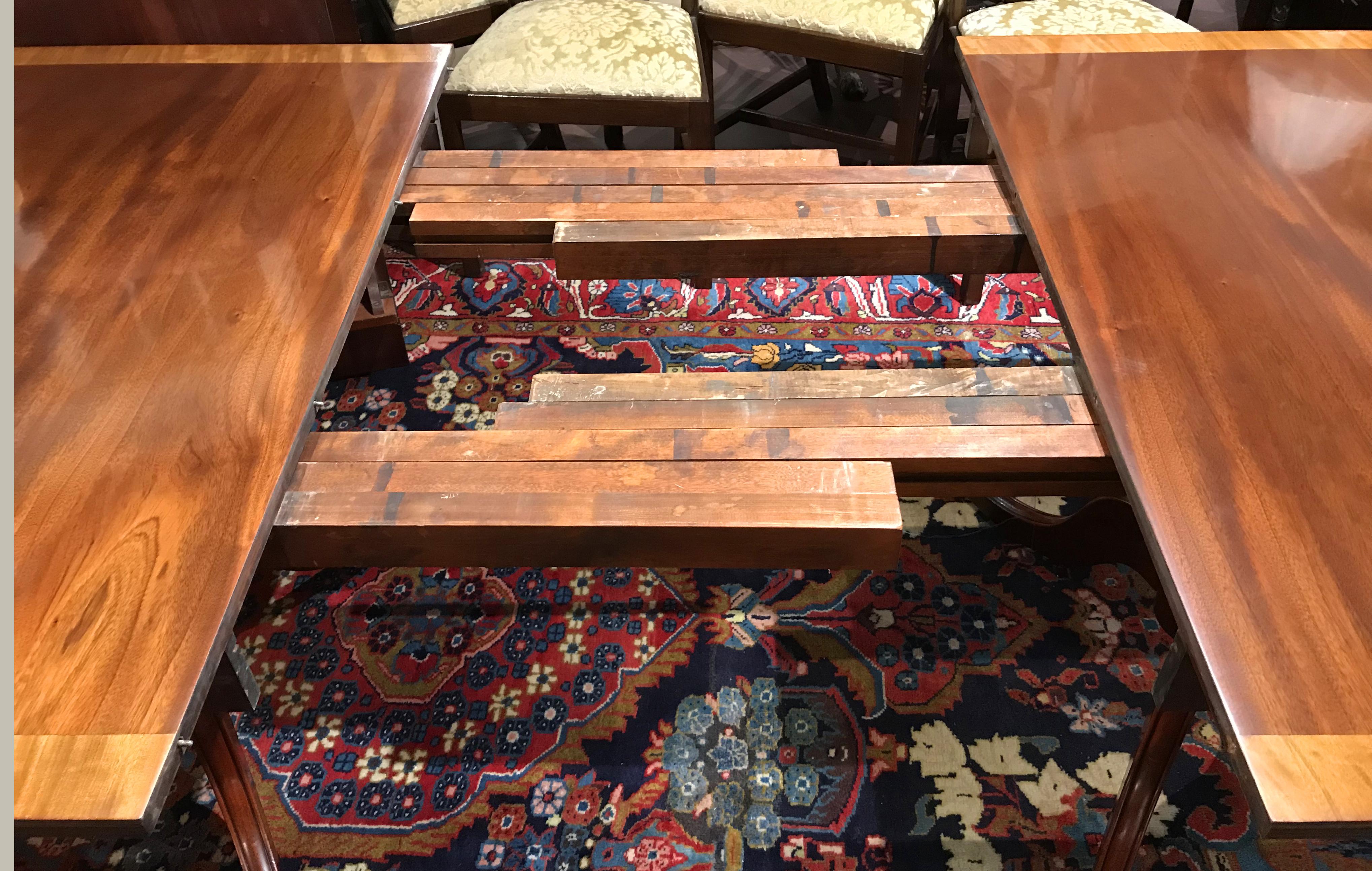 double pedestal mahogany dining table