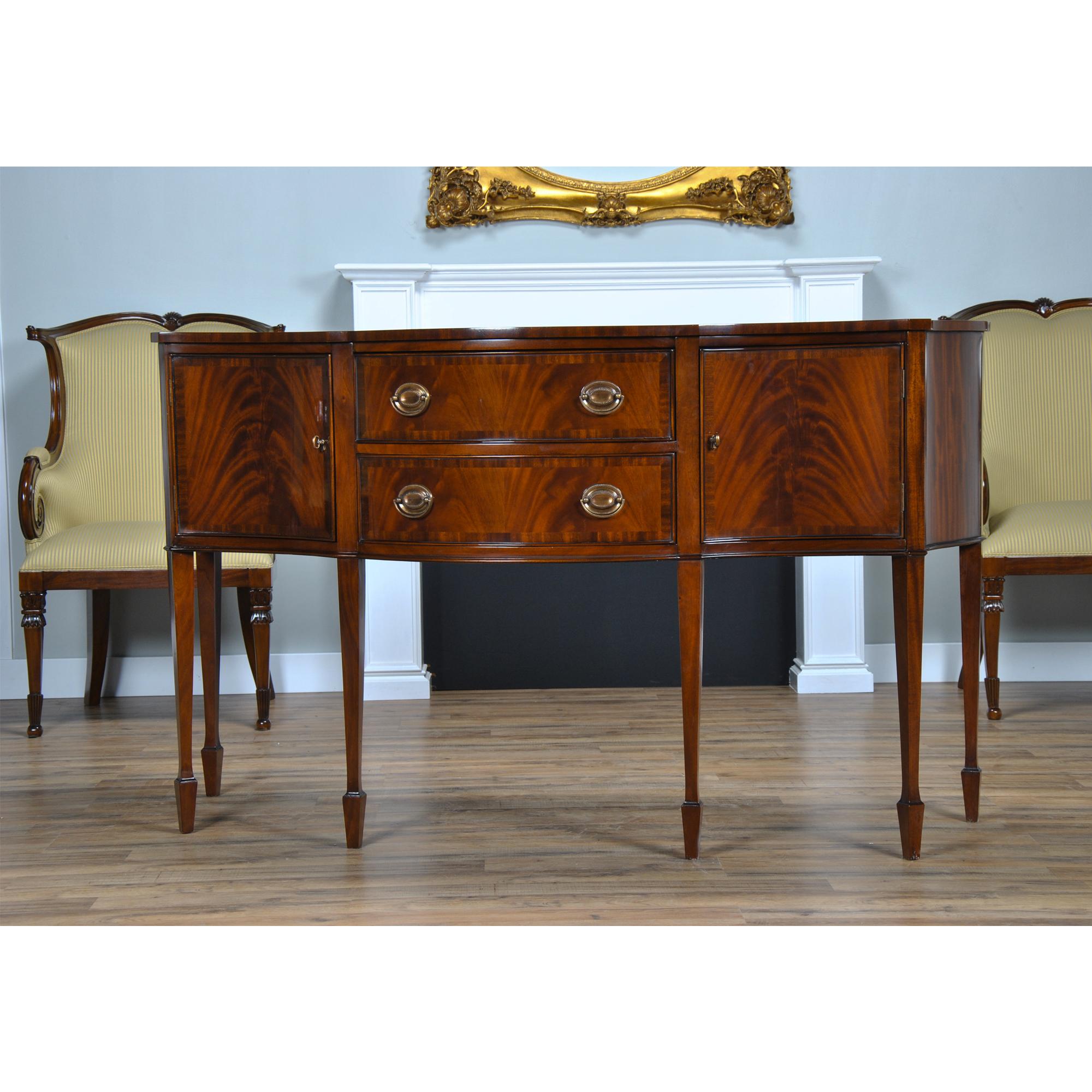 Contemporary Mahogany Banded Sideboard  For Sale