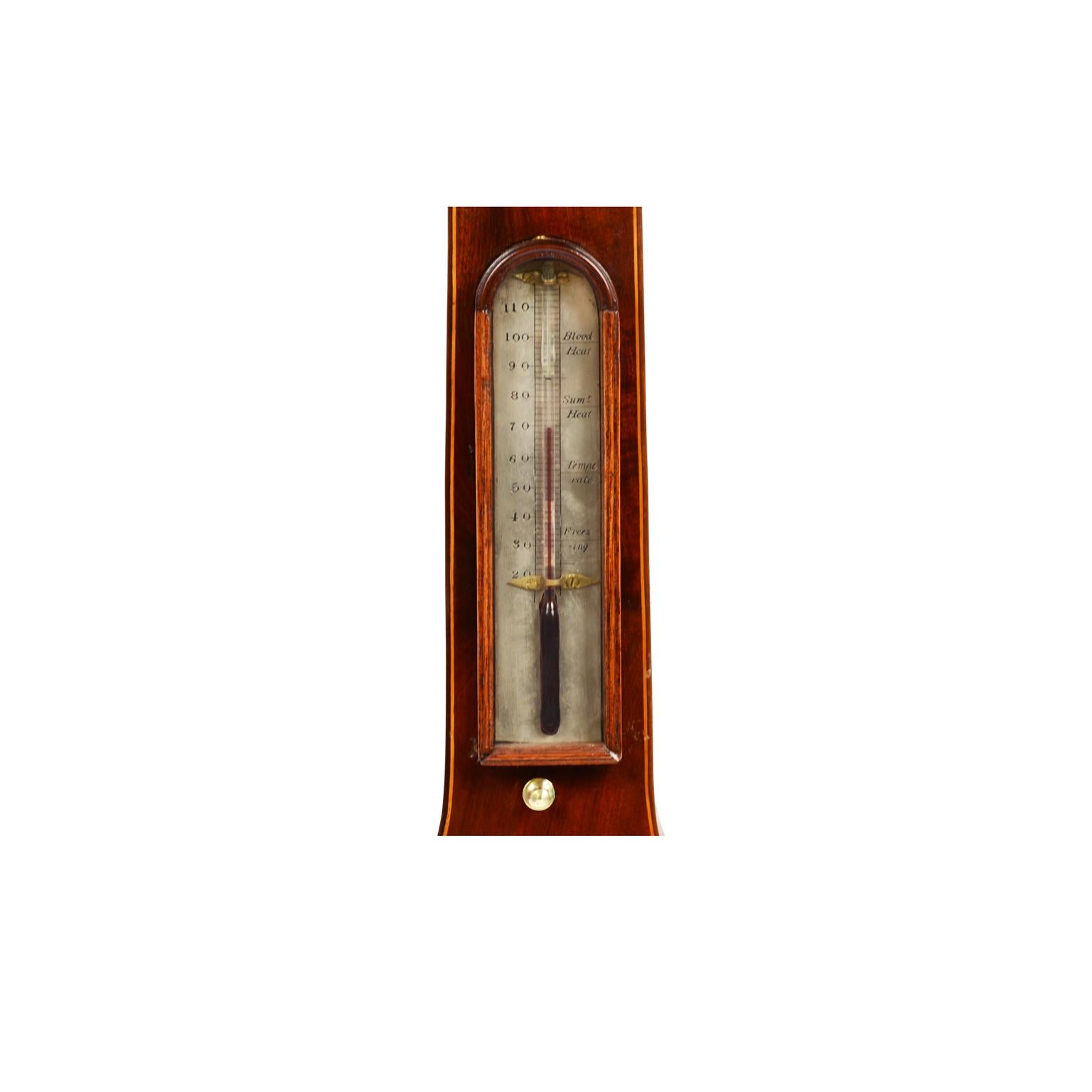 1850 Ciceri and Pini Mahogany Barometer Antique Weather Measuring Instrument  5