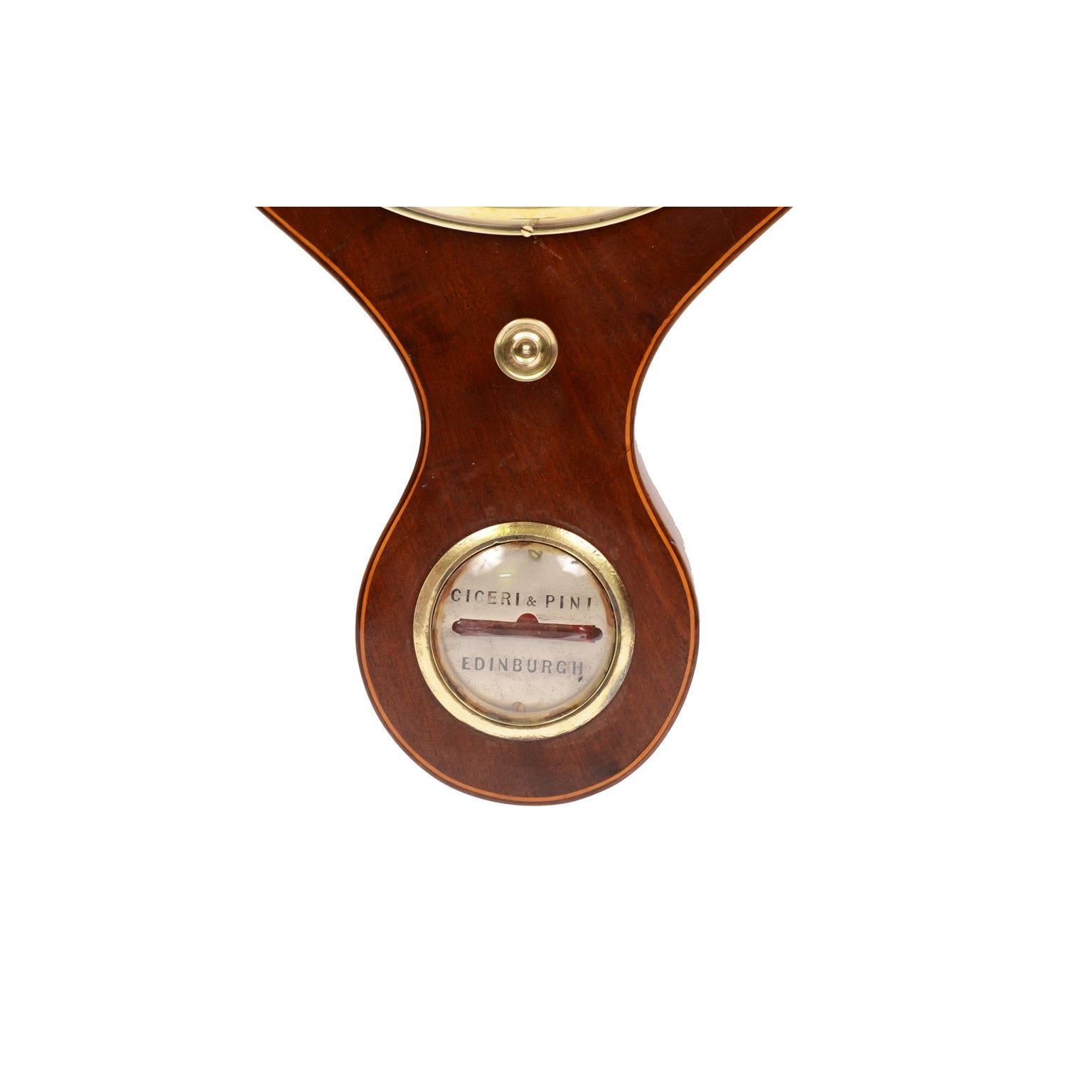 1850 Ciceri and Pini Mahogany Barometer Antique Weather Measuring Instrument 9