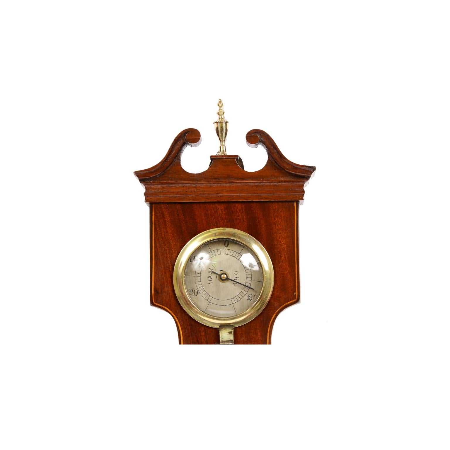1850 Ciceri and Pini Mahogany Barometer Antique Weather Measuring Instrument  1