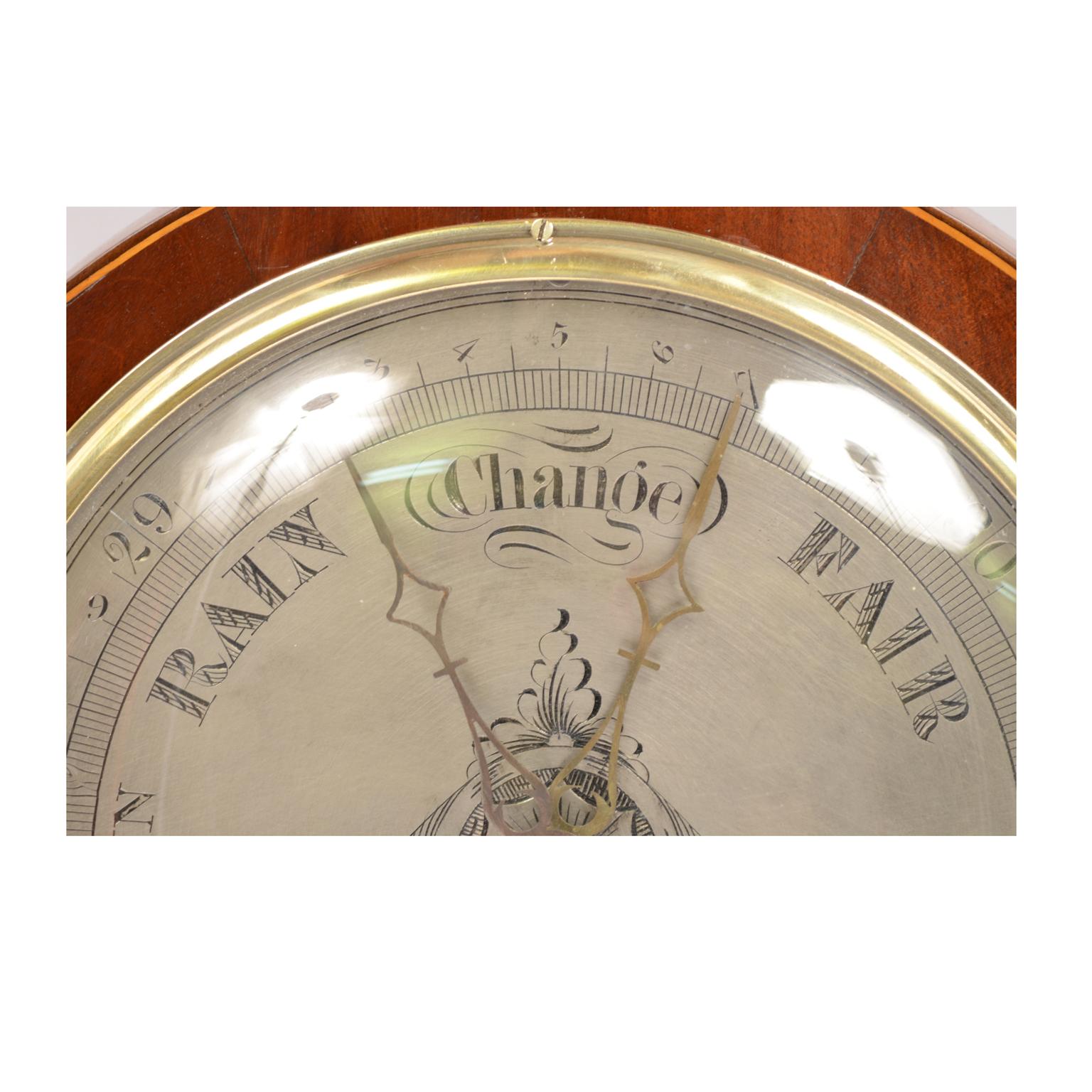 1850 Ciceri and Pini Mahogany Barometer Antique Weather Measuring Instrument  3
