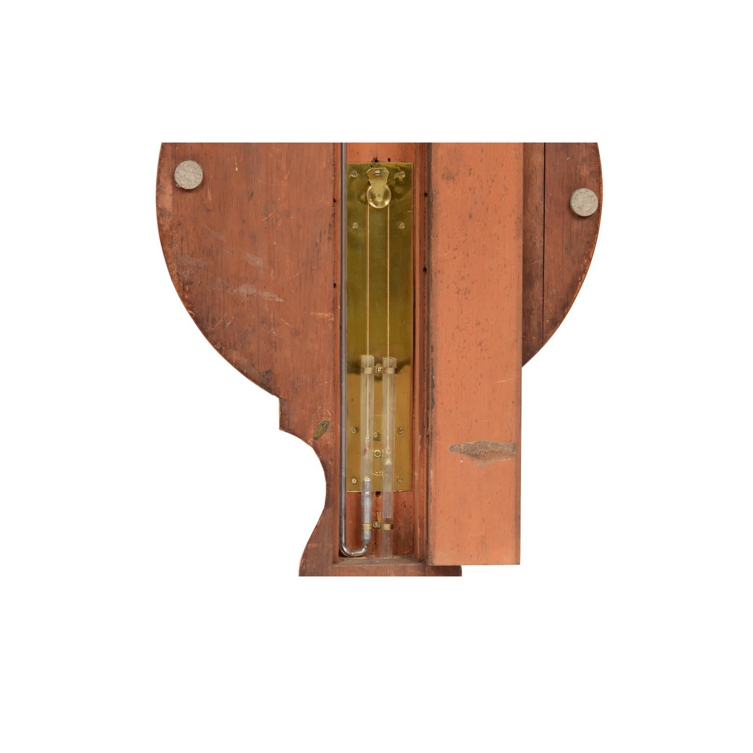 19th Century Mahogany Barometer F Somalvico Antique Weather Measuring Instrument For Sale 11