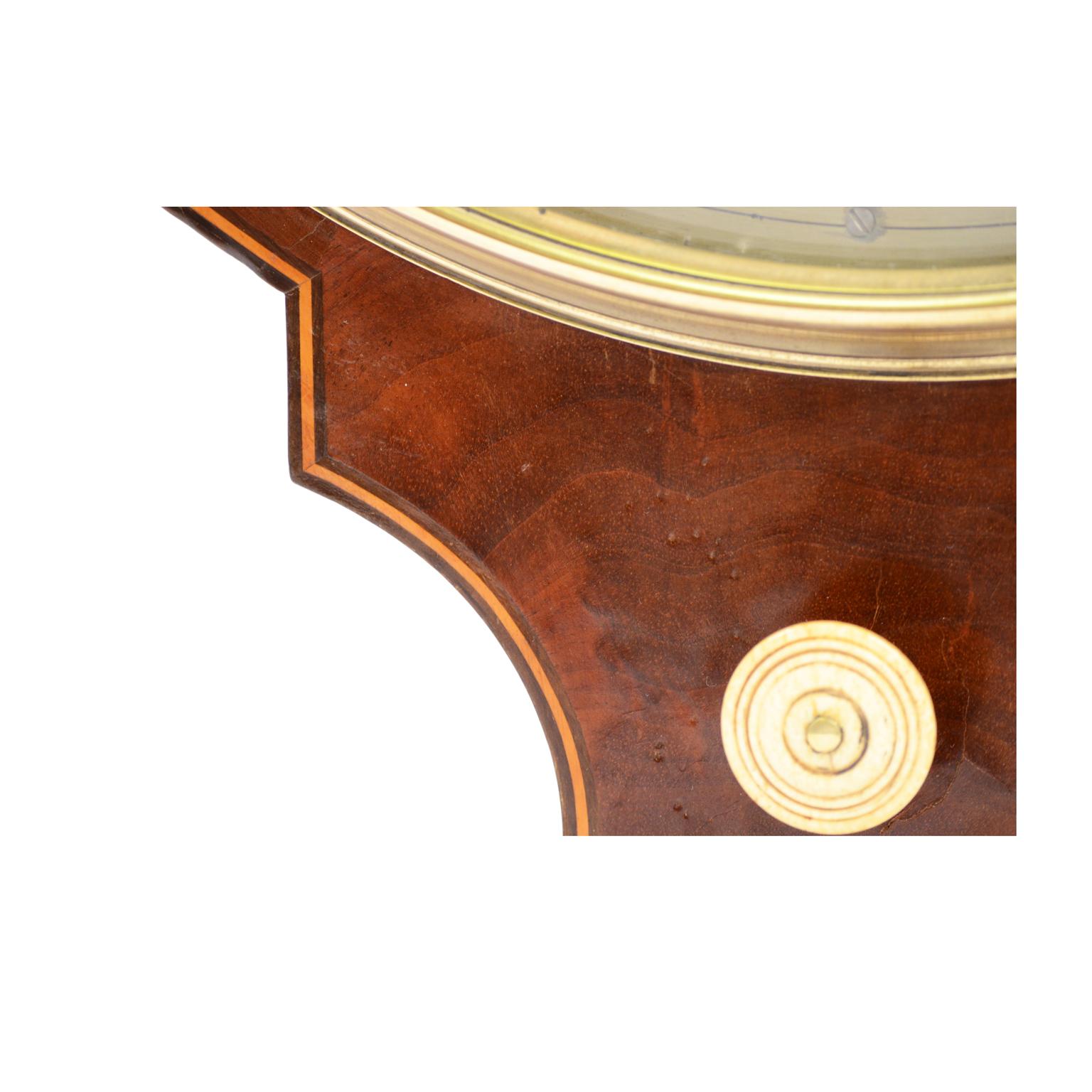 19th Century Mahogany Barometer F Somalvico Antique Weather Measuring Instrument For Sale 14