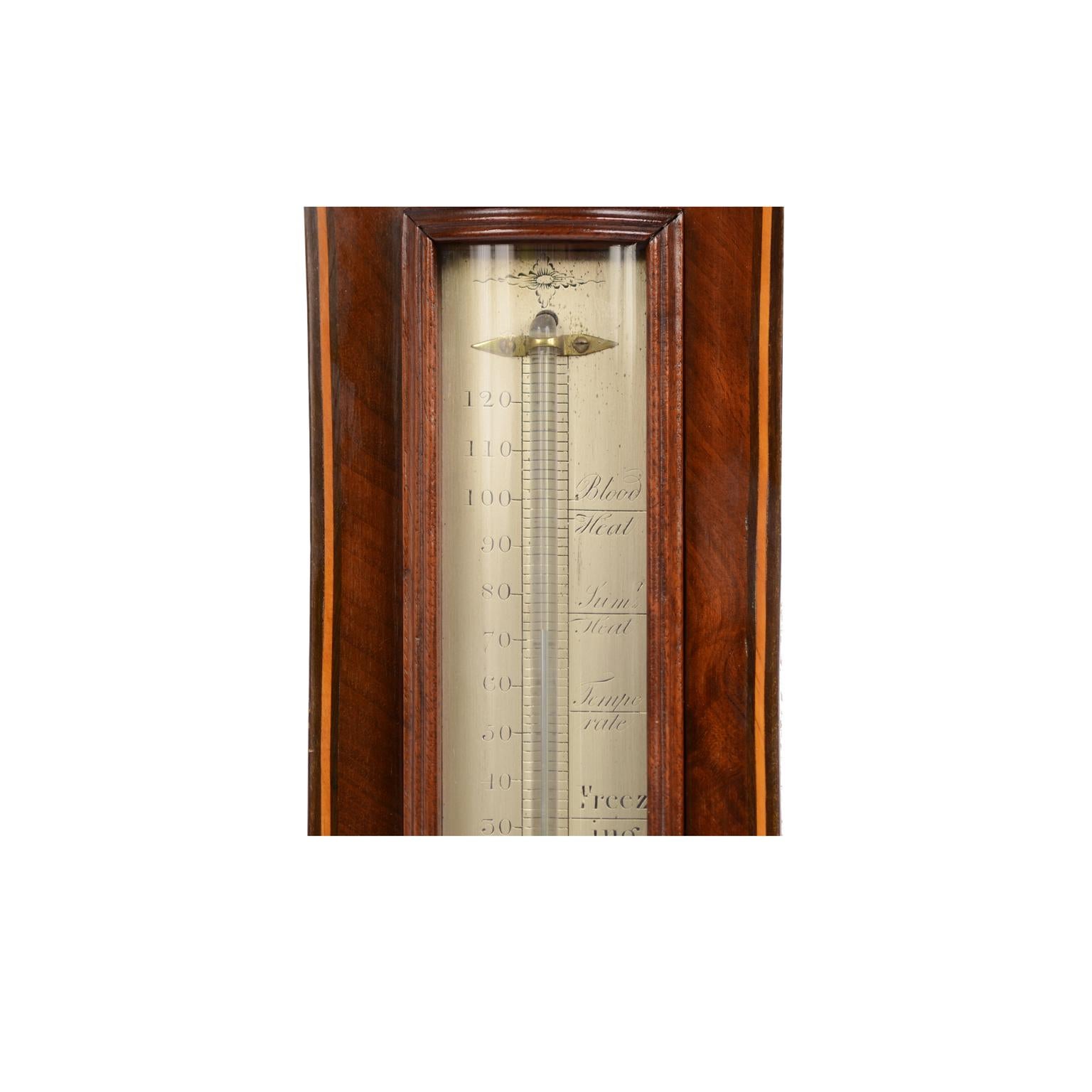 19th Century Mahogany Barometer F Somalvico Antique Weather Measuring Instrument For Sale 1