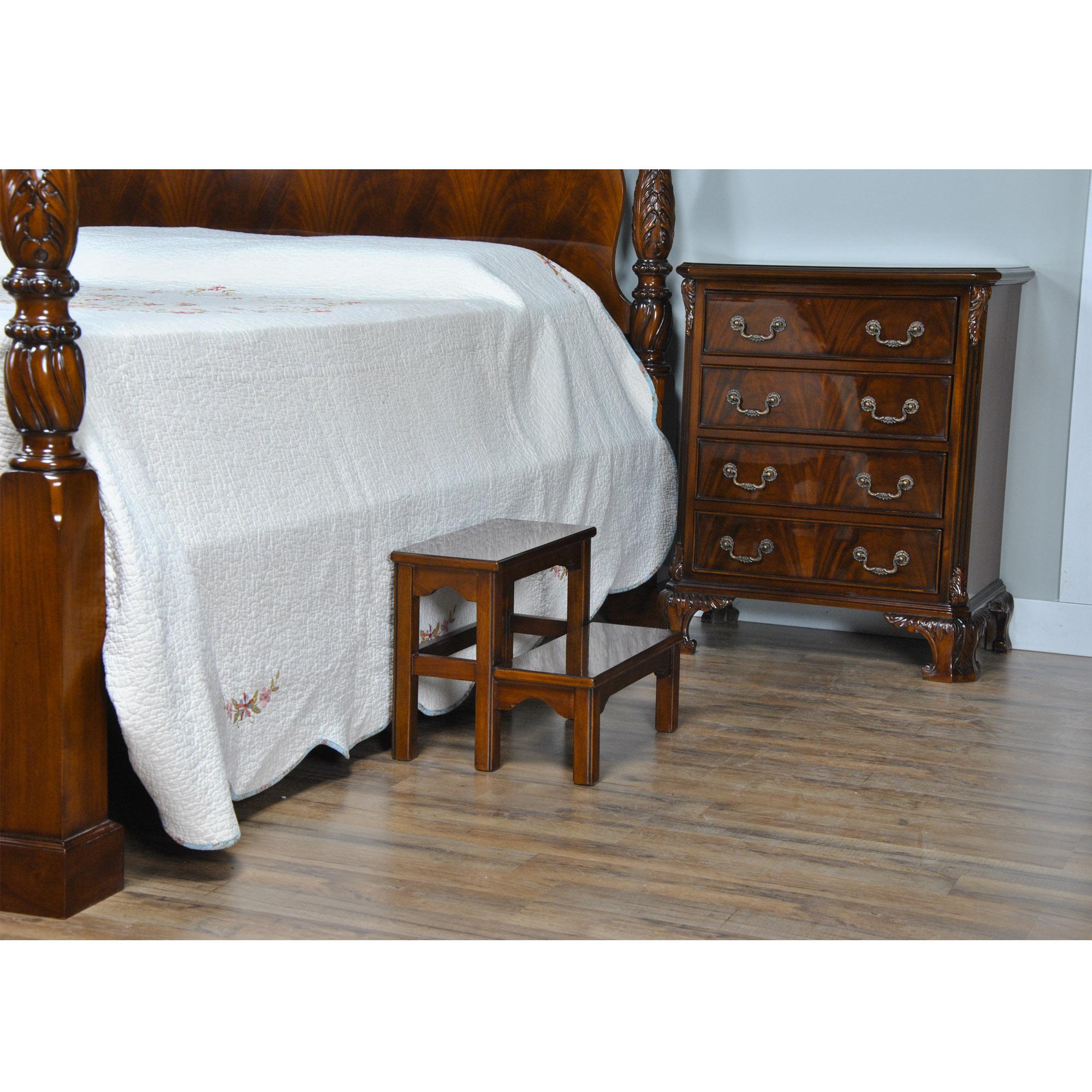 Contemporary Mahogany Bed Step For Sale
