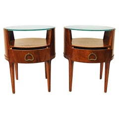 Mahogany Bedside or Sidetables by Axel Larsson for Bodafors, Sweden 1940s