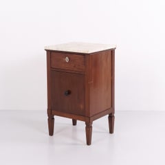Mahogany Bedside Table or Side Table with Marble Top from the 1930s