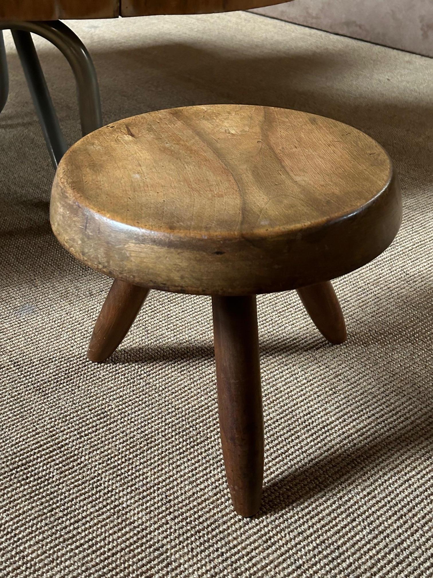 Mid-20th Century Mahogany Berger stool by Charlotte Perriand For Sale