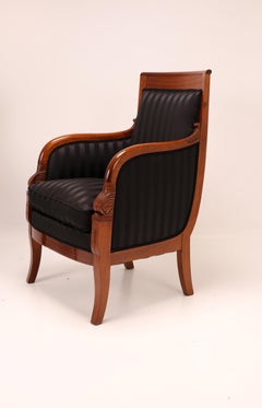 Fauteuil Bergère en acajou, style classique/empire, début du 19e siècle