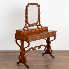 Mahogany Biedermeier Vanity Dressing Table With Mirror, Sweden circa 1830-50