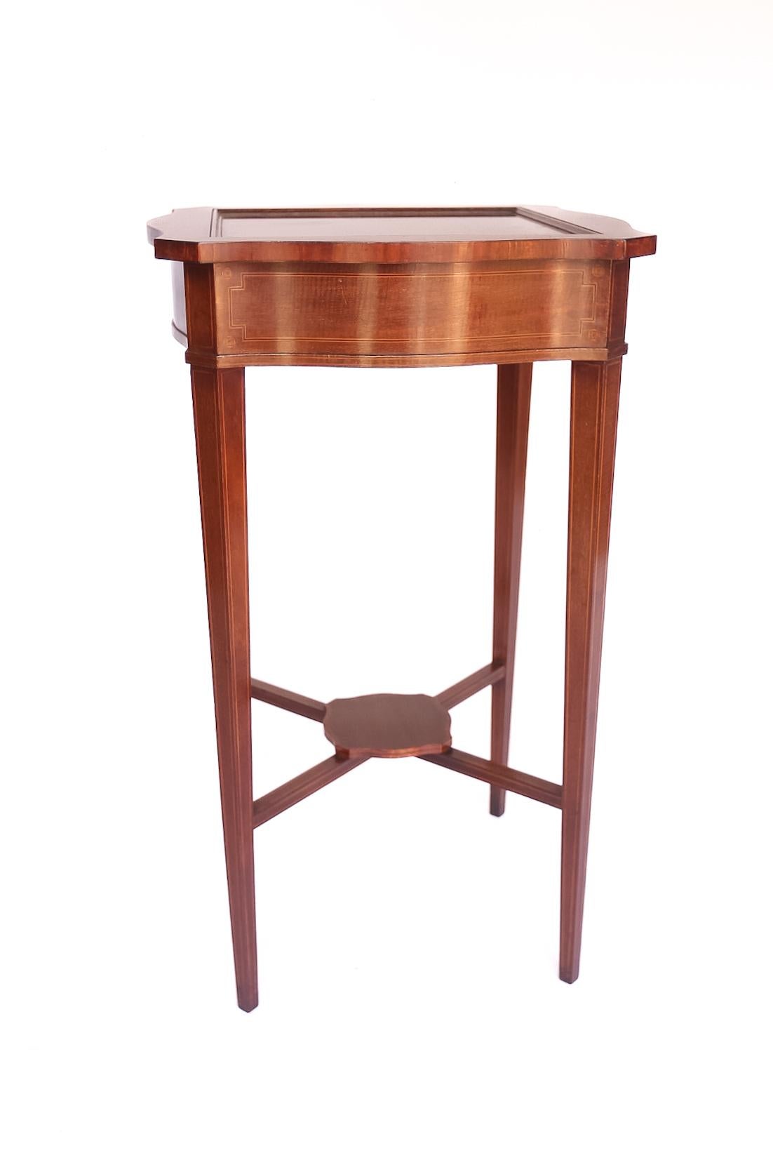 British Mahogany Bijouterie Cabinet Edwards & Roberts For Sale