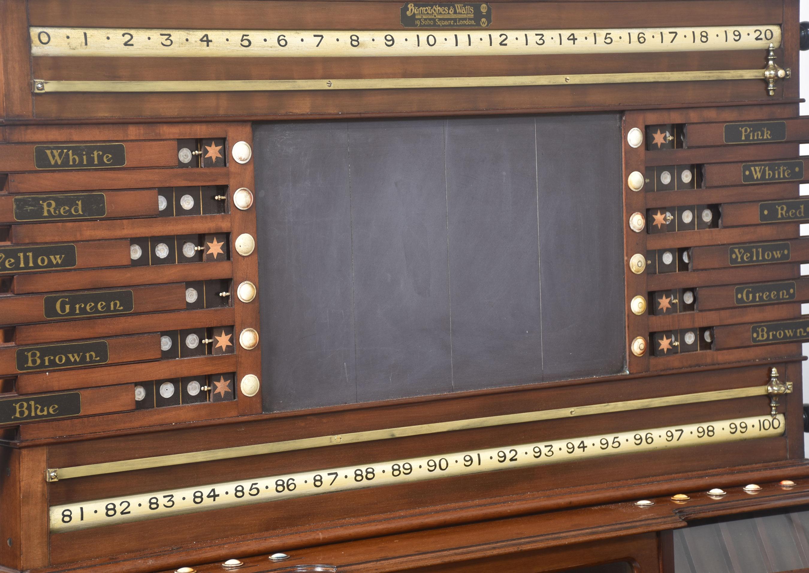 Wood Mahogany Billiard scoreboard For Sale