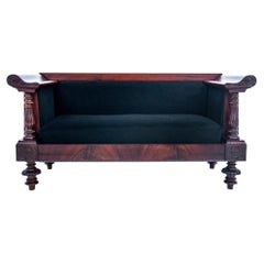 Mahogany Black Sofa, Northern Europe, circa 1850