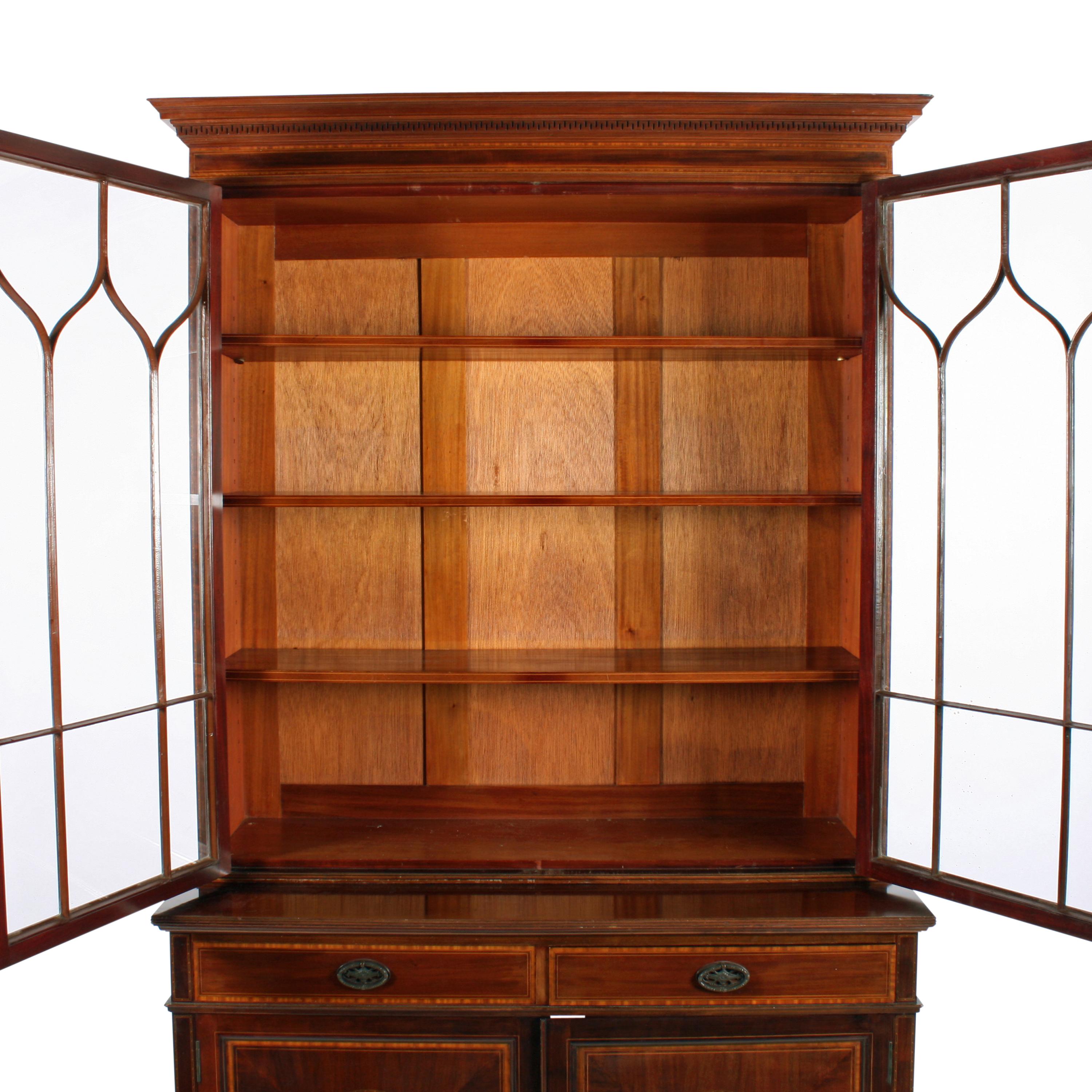 English Mahogany Bookcase by Waring & Gillows For Sale