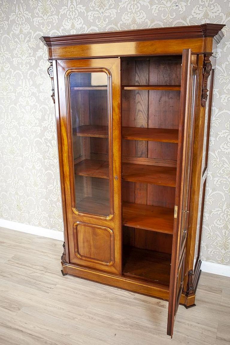 Veneer Mahogany Bookcase from the 2nd Half of the 19th Century in Light Brown For Sale