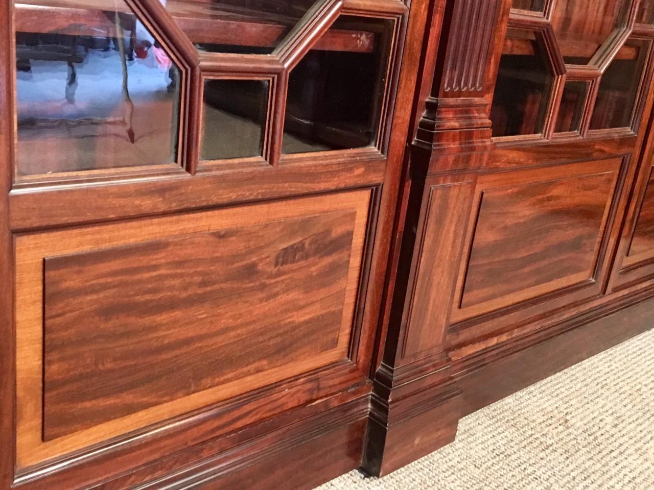 Mahogany 4 Door Library Bookcase   C 1870 4