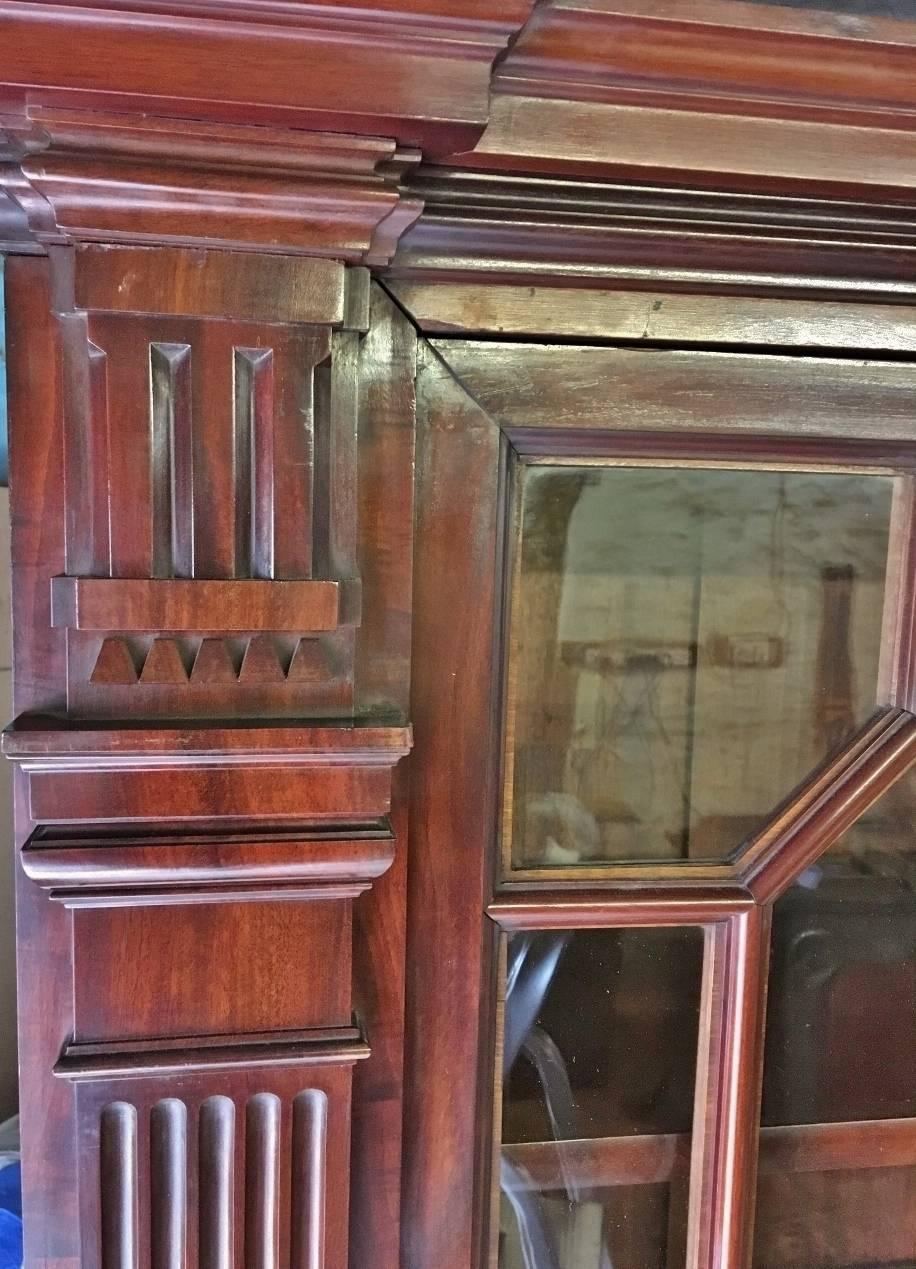 French Mahogany 4 Door Library Bookcase   C 1870