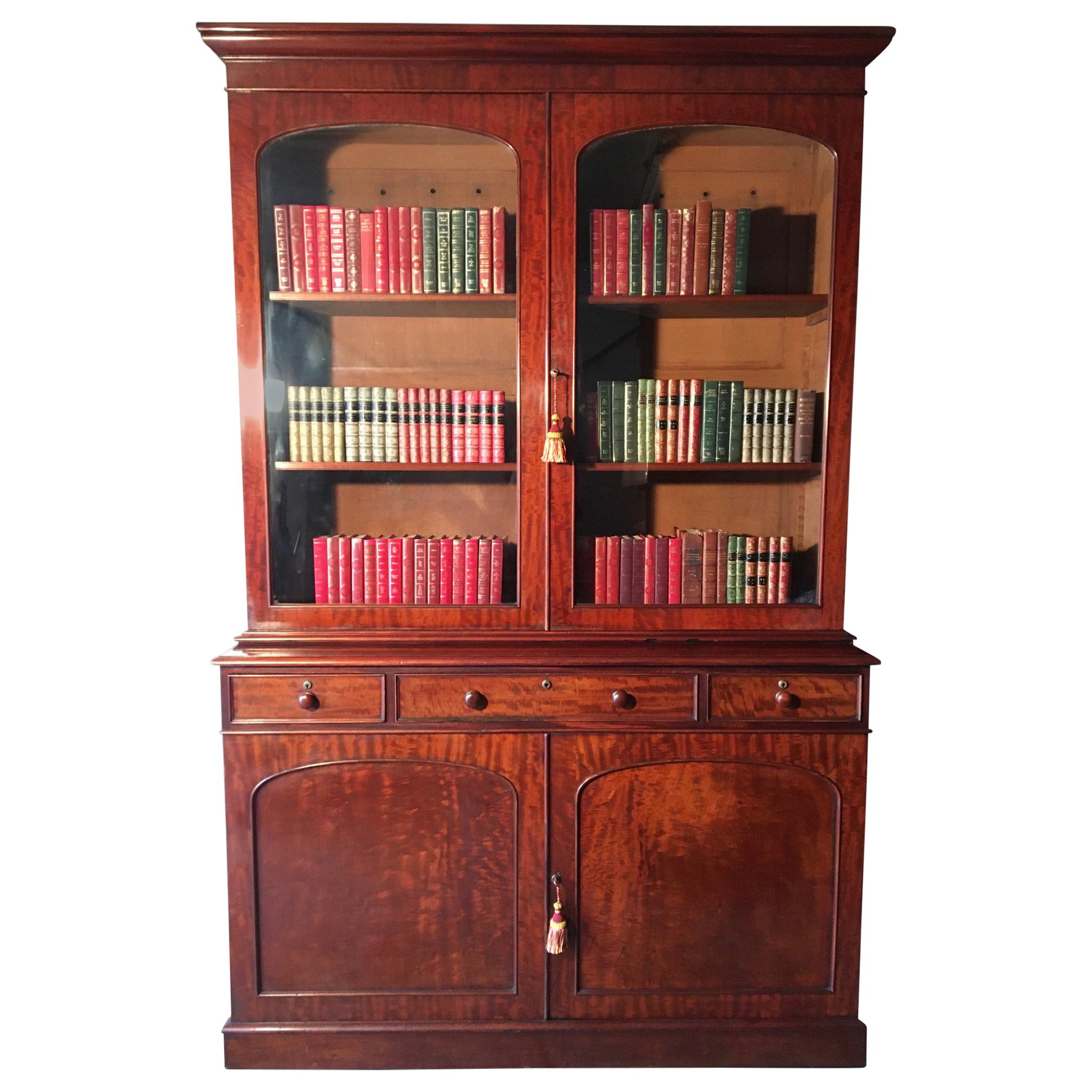 Mahogany Bookcase, Large, English, circa 1840