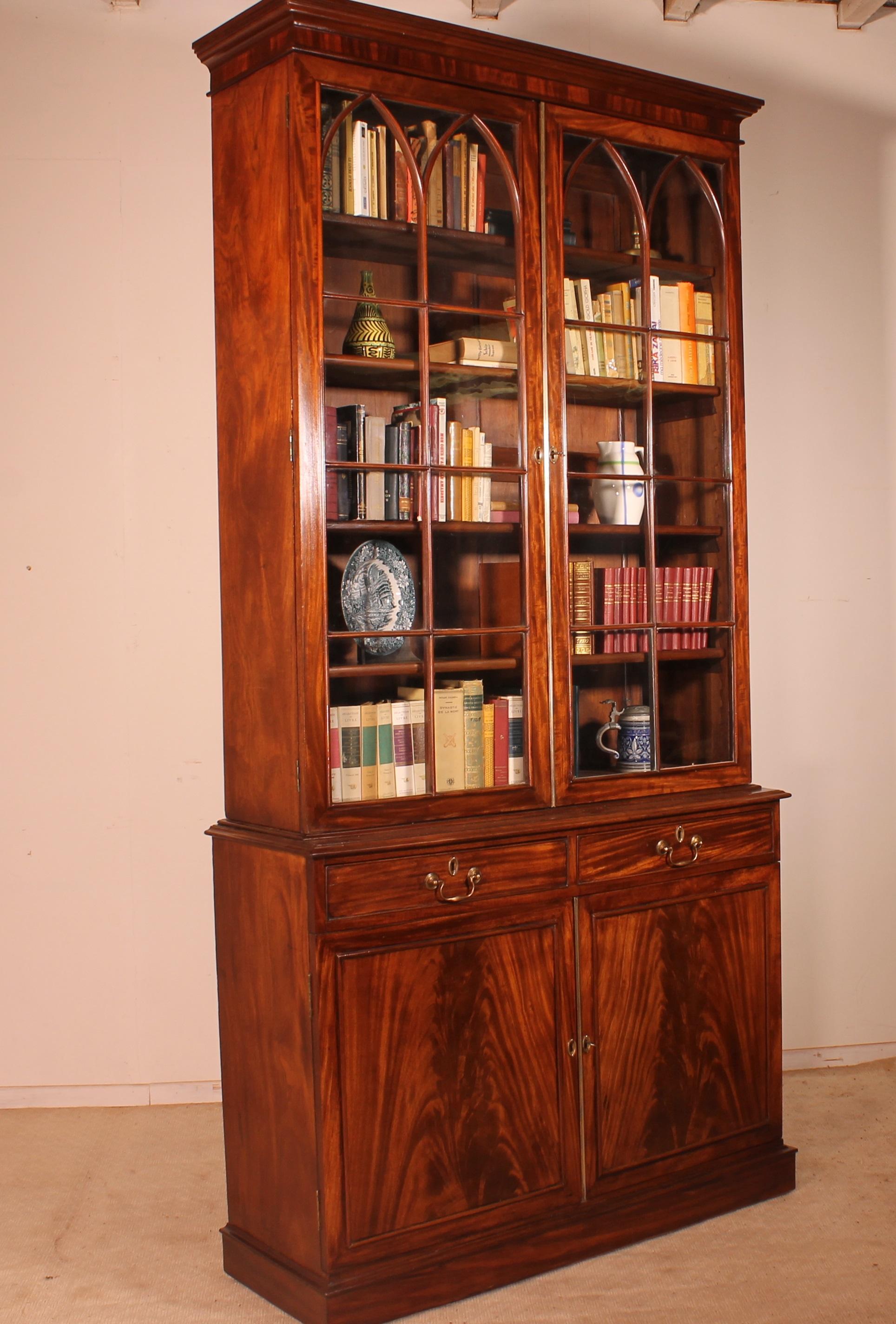 Mahogany Bookcase Regency Period-19th Century 1