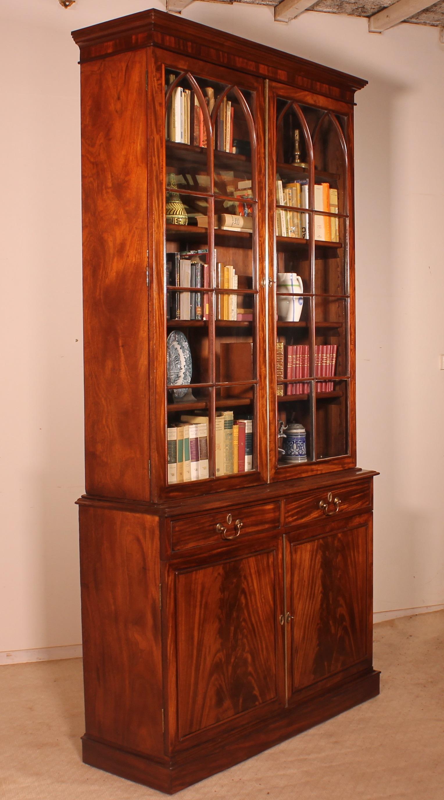 Mahogany Bookcase Regency Period-19th Century 2