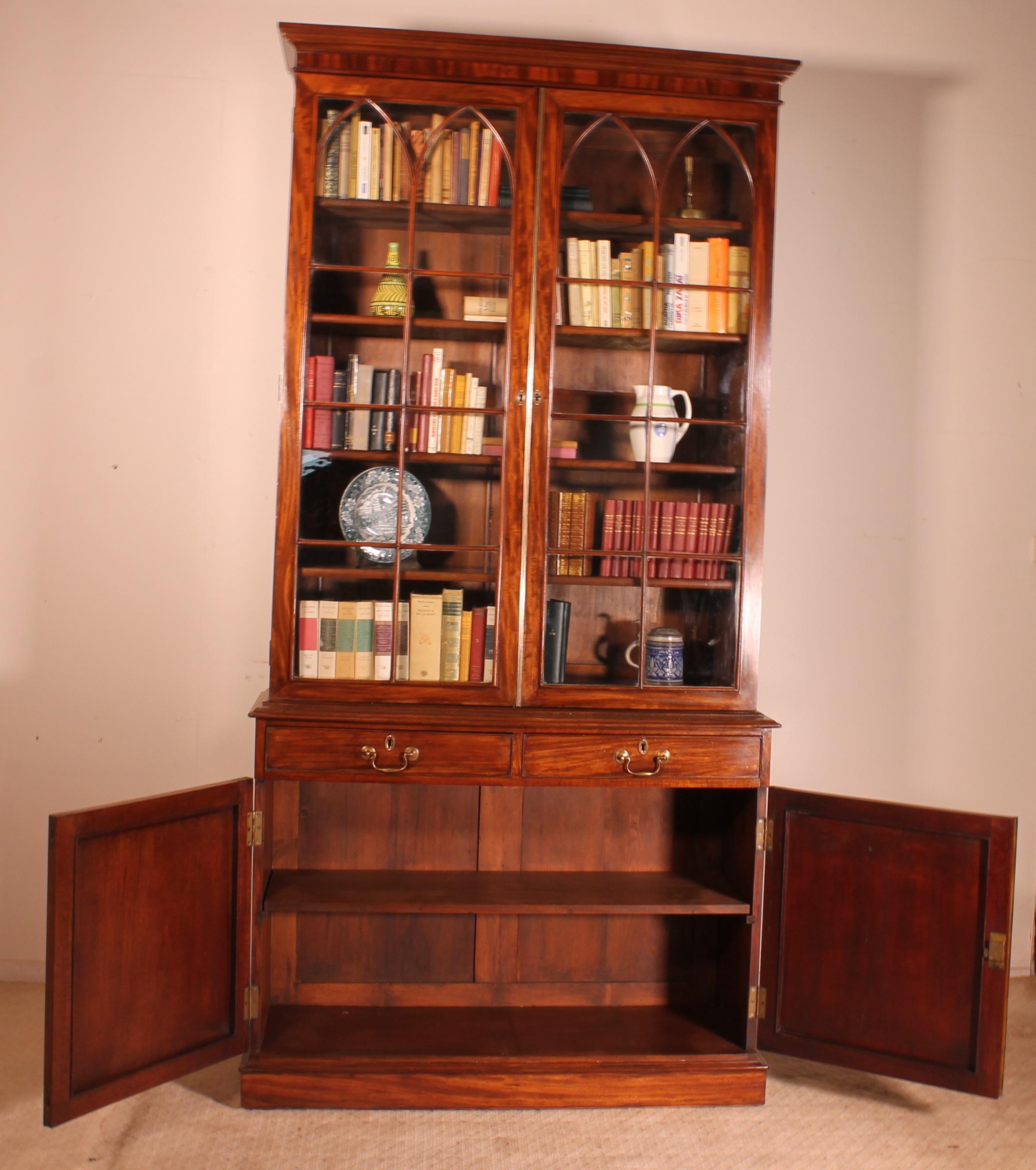 Mahogany Bookcase Regency Period-19th Century 3