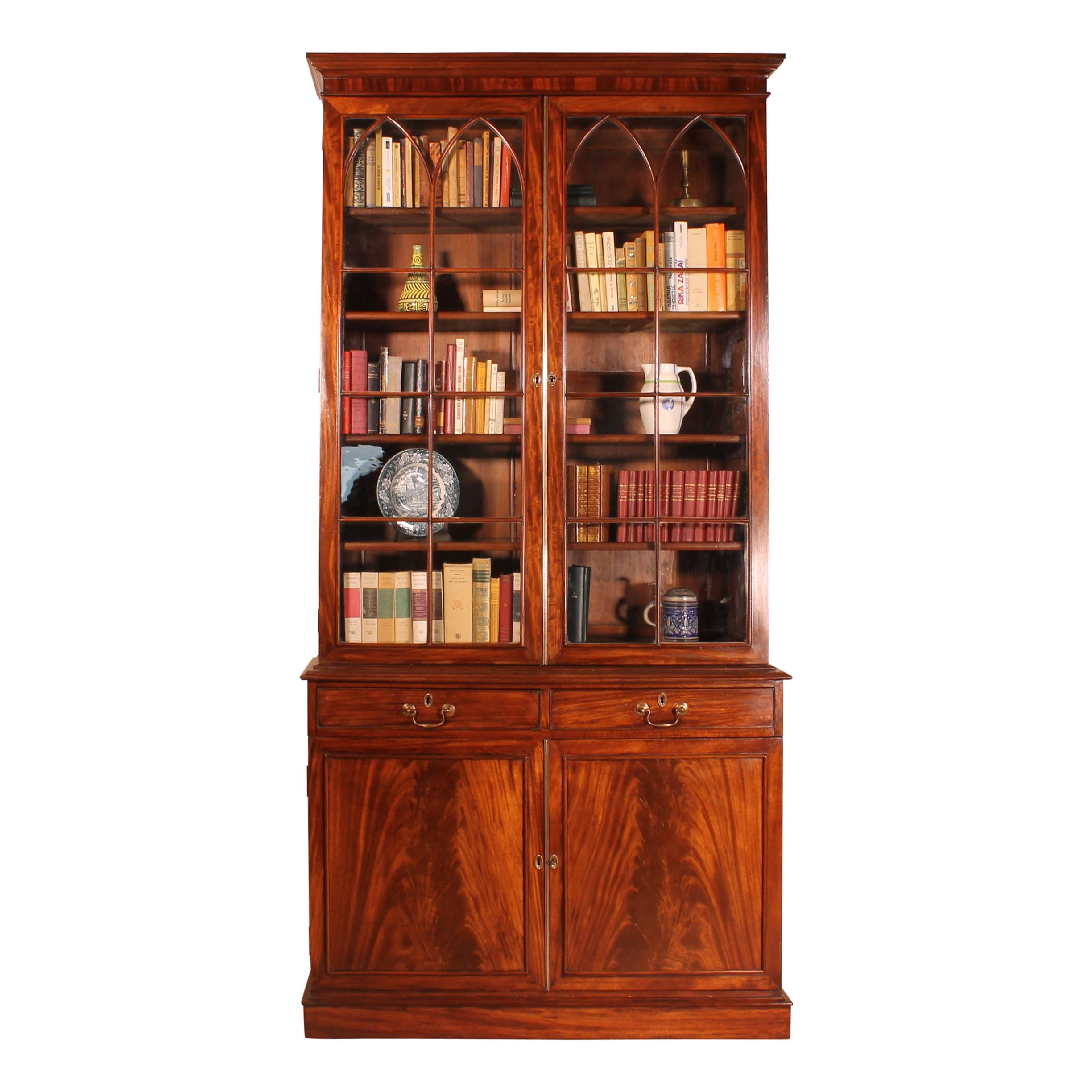 Mahogany Bookcase Regency Period-19th Century