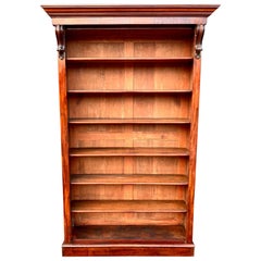 Mahogany Bookcase, English Library Bookcase, circa 1860.  89 ins high